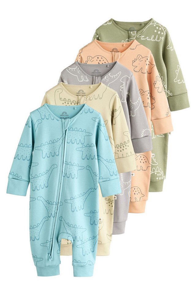 Next Schlafoverall Babyschlafanzüge mit Zweiwege-RV, 5er-Pack (5-tlg)