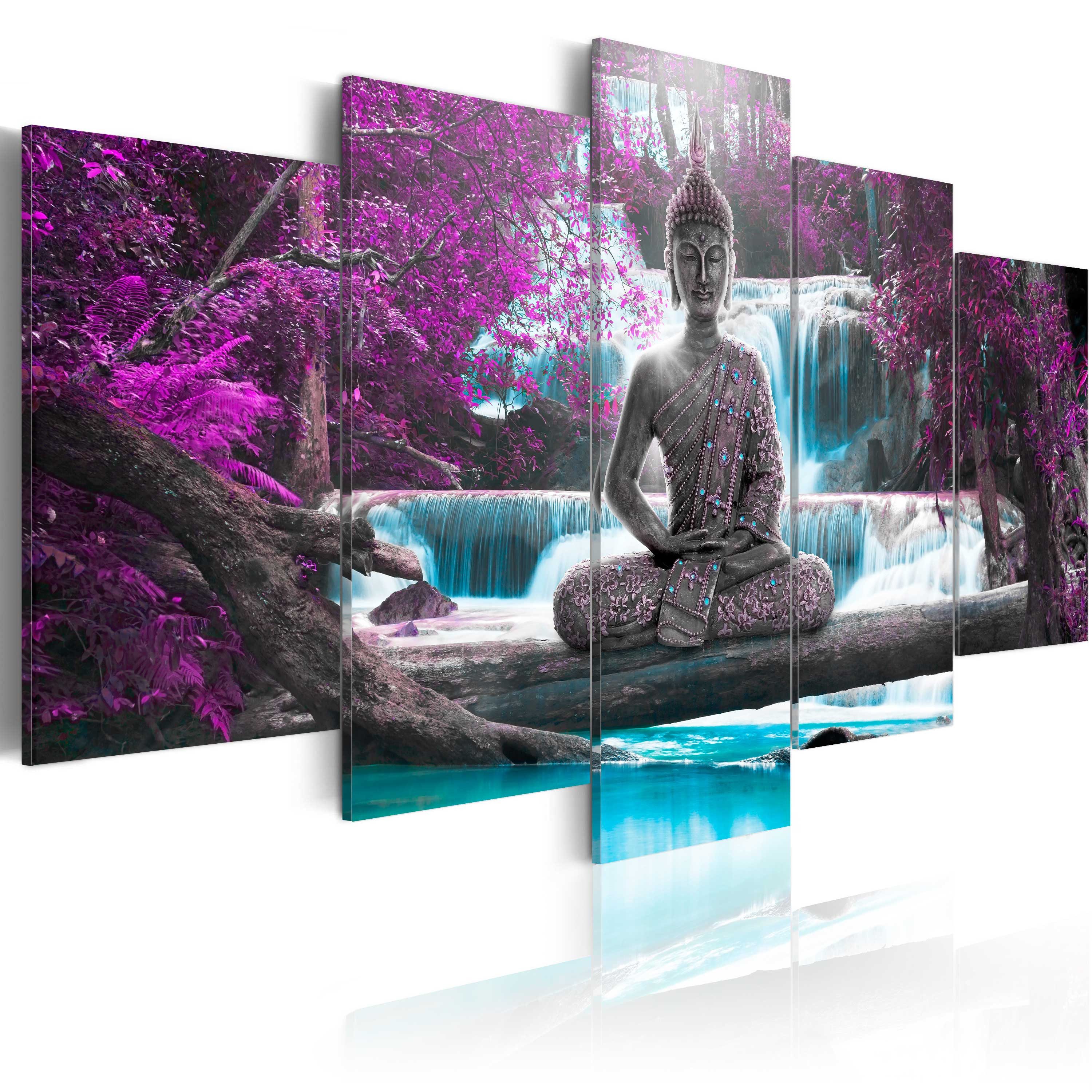 Artgeist Wandbild Waterfall and Buddha