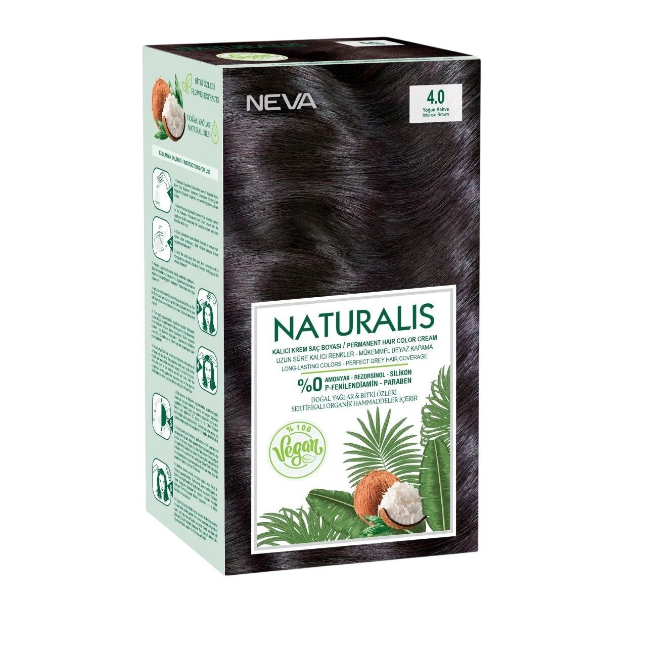 Neva Haarfarbe Neva, Naturalis, Vegane, permanente Haarfarbe, 4.0, 150 ml