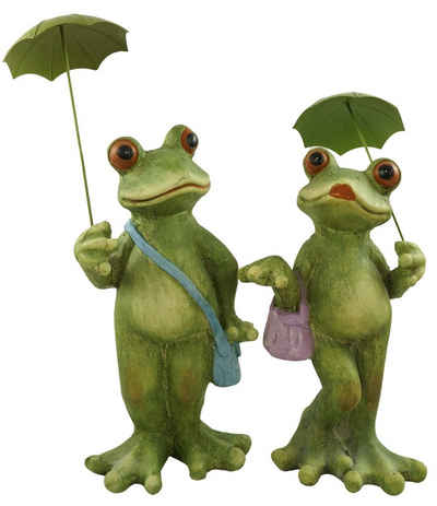 Gartenursel Dekofigur Froschpaar mit Schirm