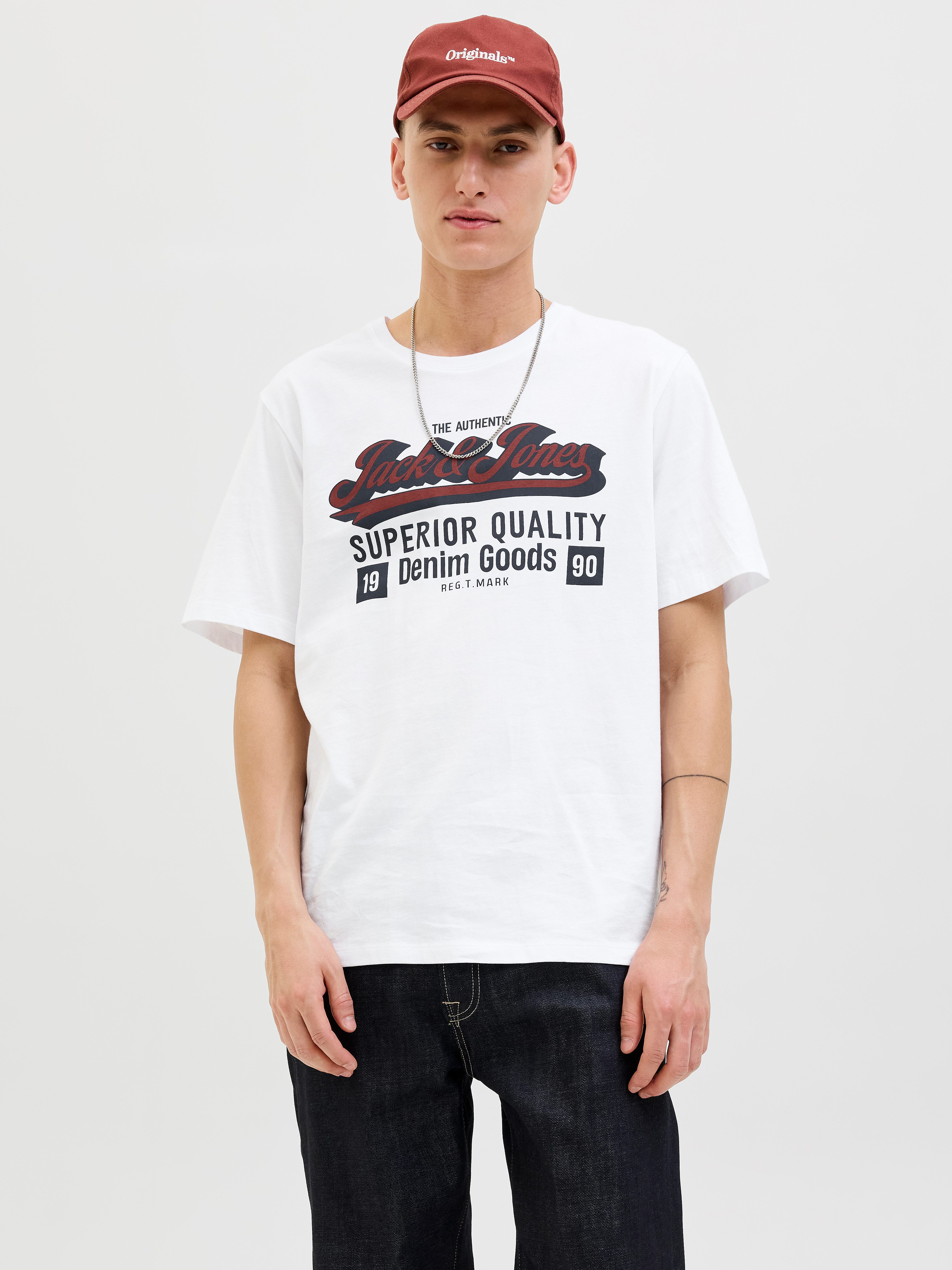 Jack & Jones Herren Rundhals T-Shirt JJELOGO TEE SS O-NECK 2 COL - Regular günstig online kaufen