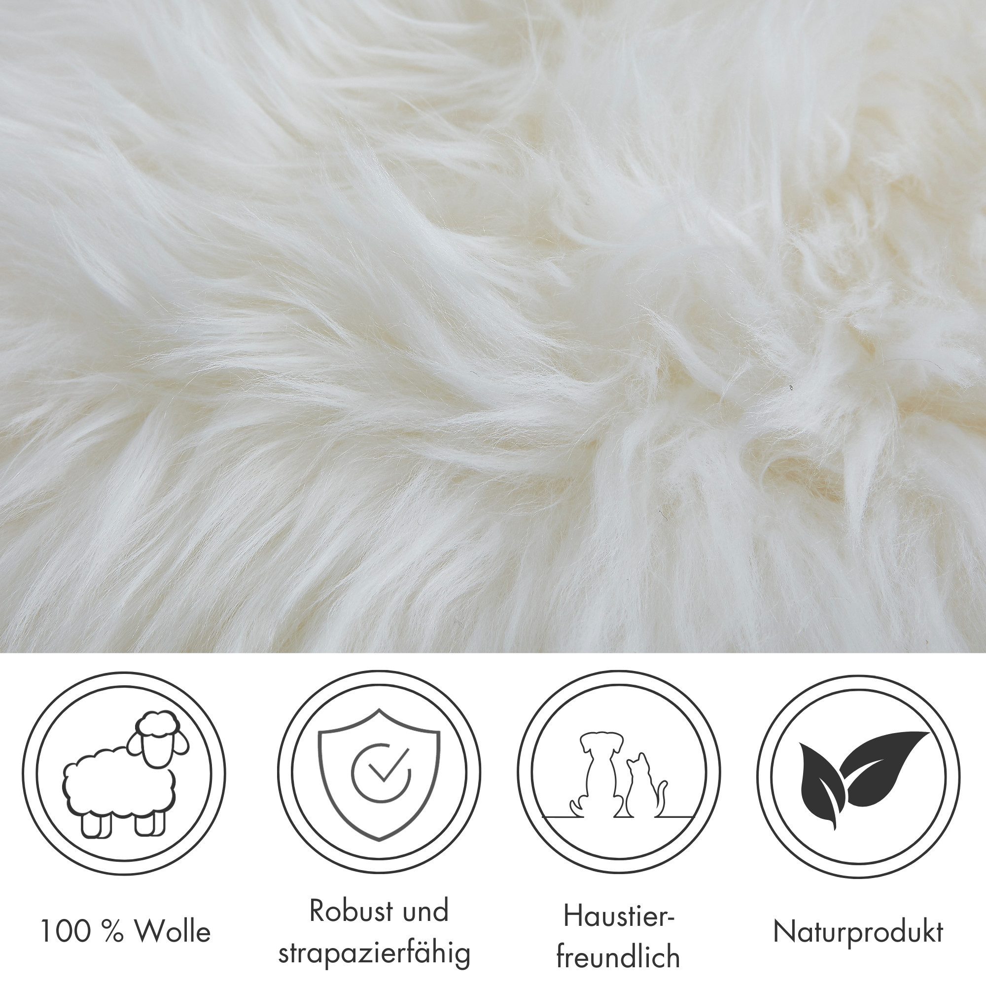 LUXOR living Stuhlkissen Sitzauflage Lammfell, ungepolstert, rund oder eckig, echtes Lammfell, auch als 4er Set