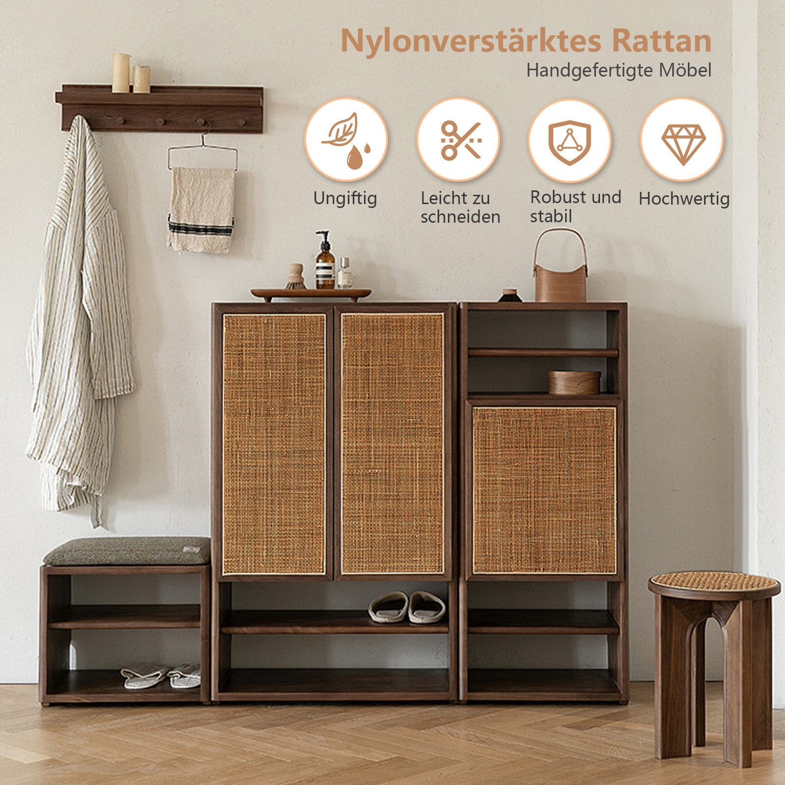 TWSOUL Bastelnaturmaterial Rattan, wasserdicht und feuchtigkeitsbeständig, günstig online kaufen