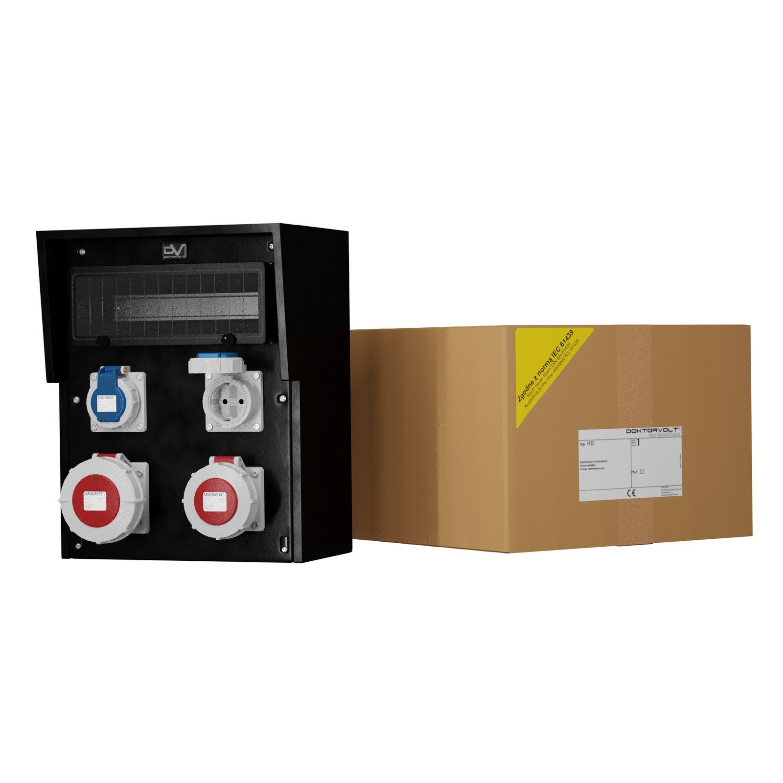 Doktorvolt Baustromverteiler Vollgummi HD IP67 32A/5P 16A/5P 2x230V Doktorvolt® Steckdosenverteiler