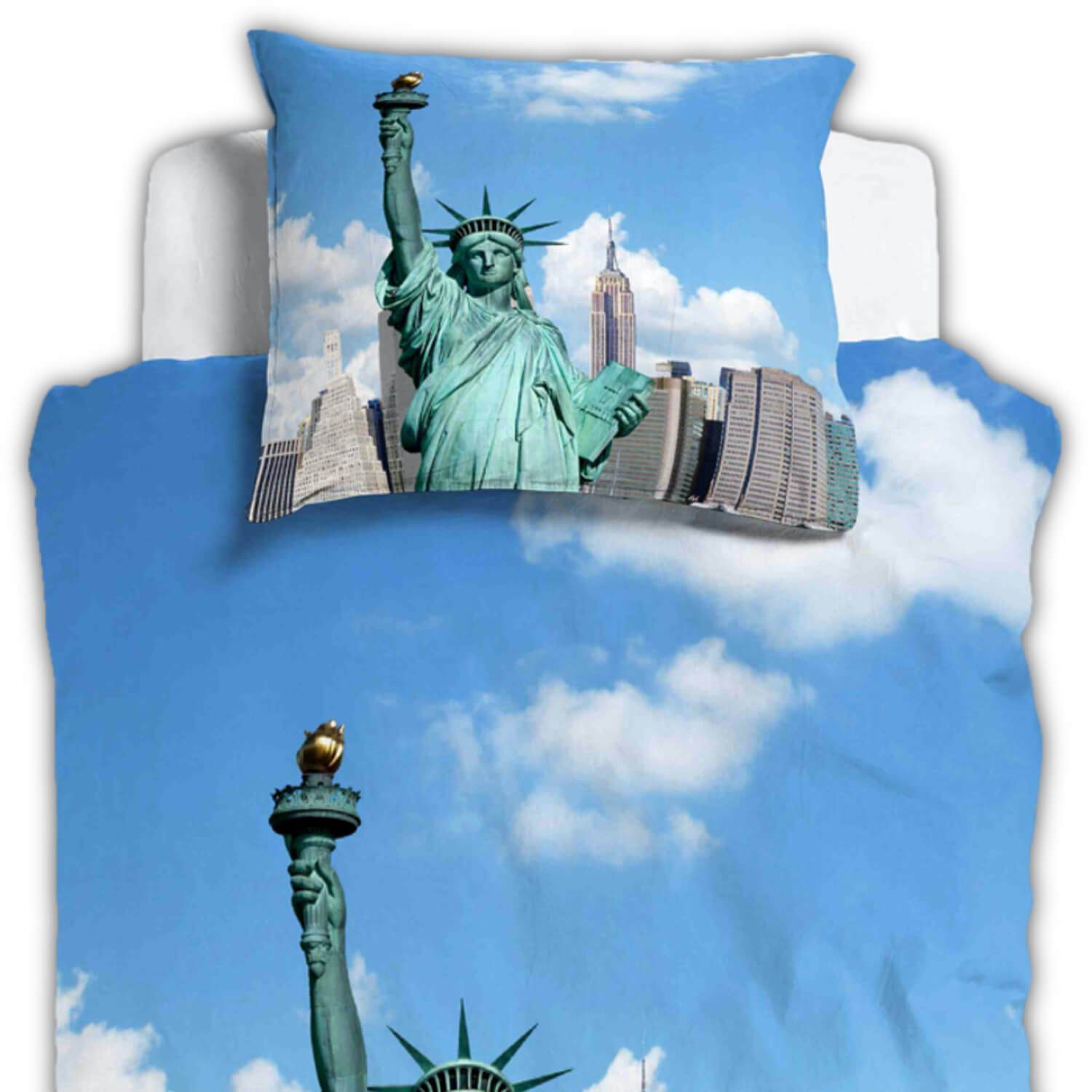 ESPiCO Bettwäsche New York, Renforcé, 2 teilig, Digitaldruck, Freiheitsstat günstig online kaufen