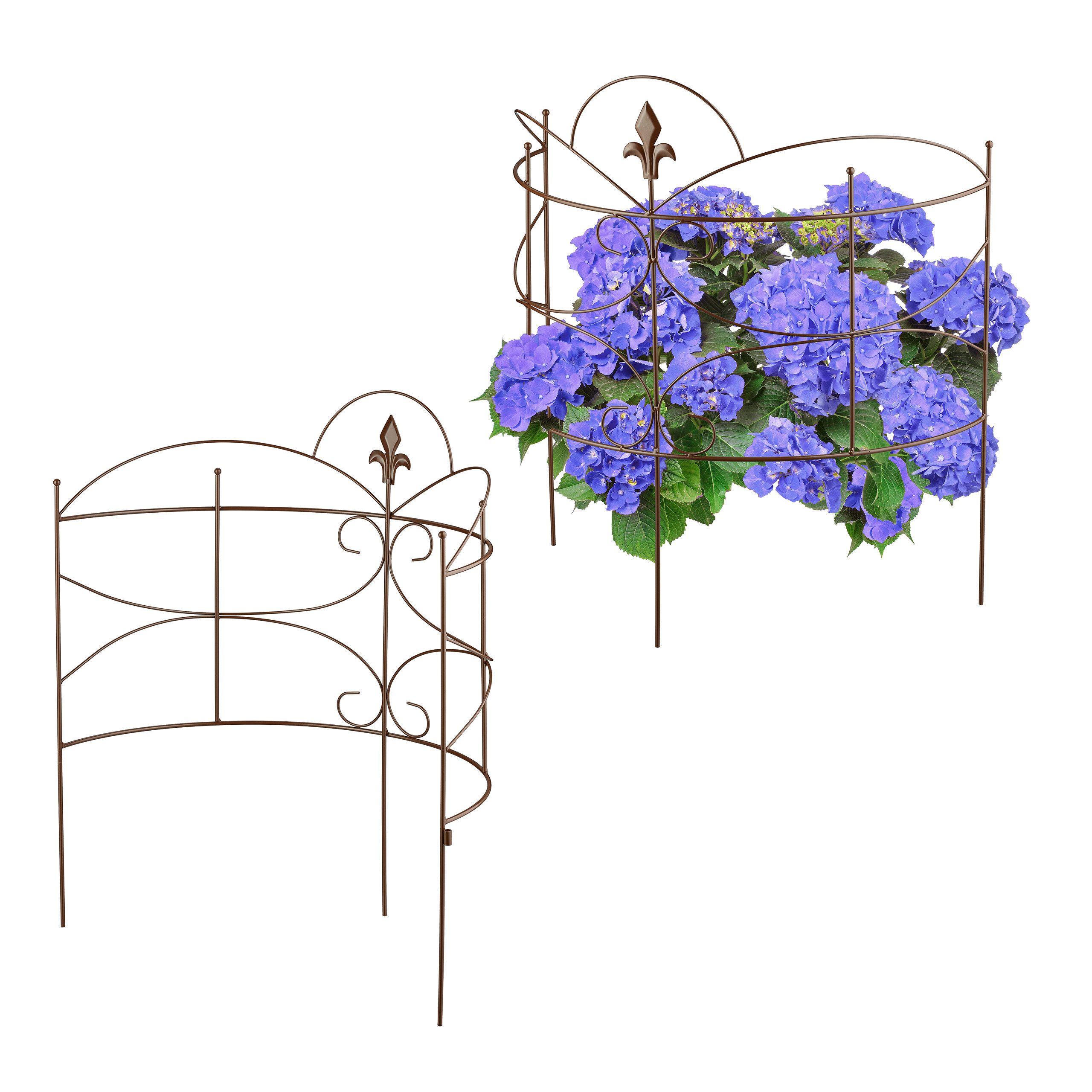 relaxdays Spalier 2-teiliger Staudenhalter Fleur-de-Lis, 2 St.