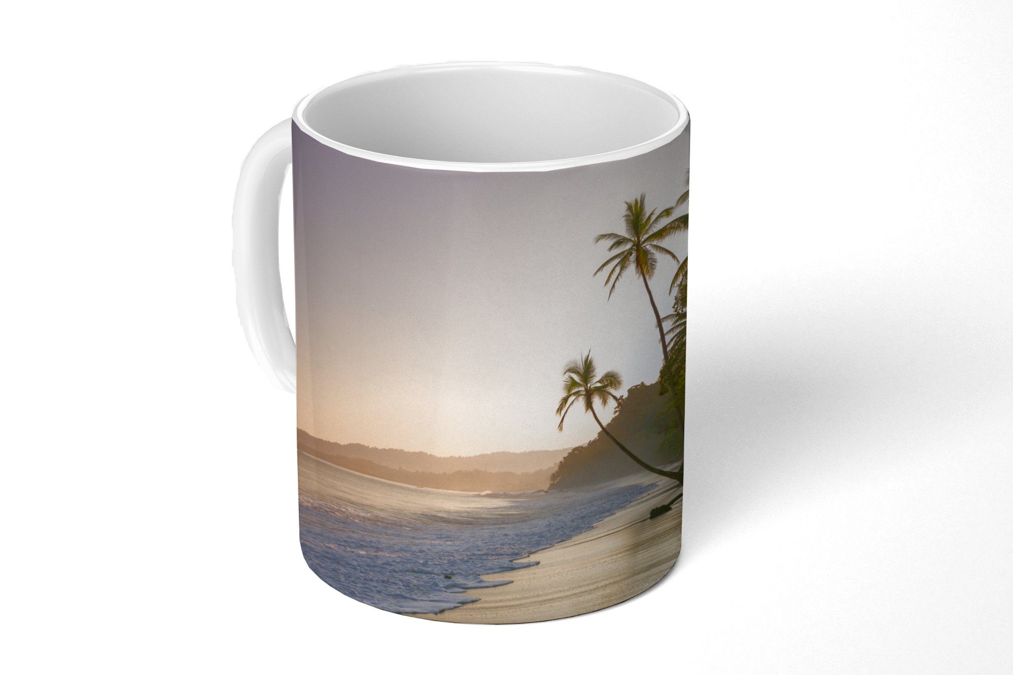 MuchoWow Tasse Strand Teetasse, Meer Kaffeetassen, Keramik, - Becher, Teetasse, Geschenk - Palme