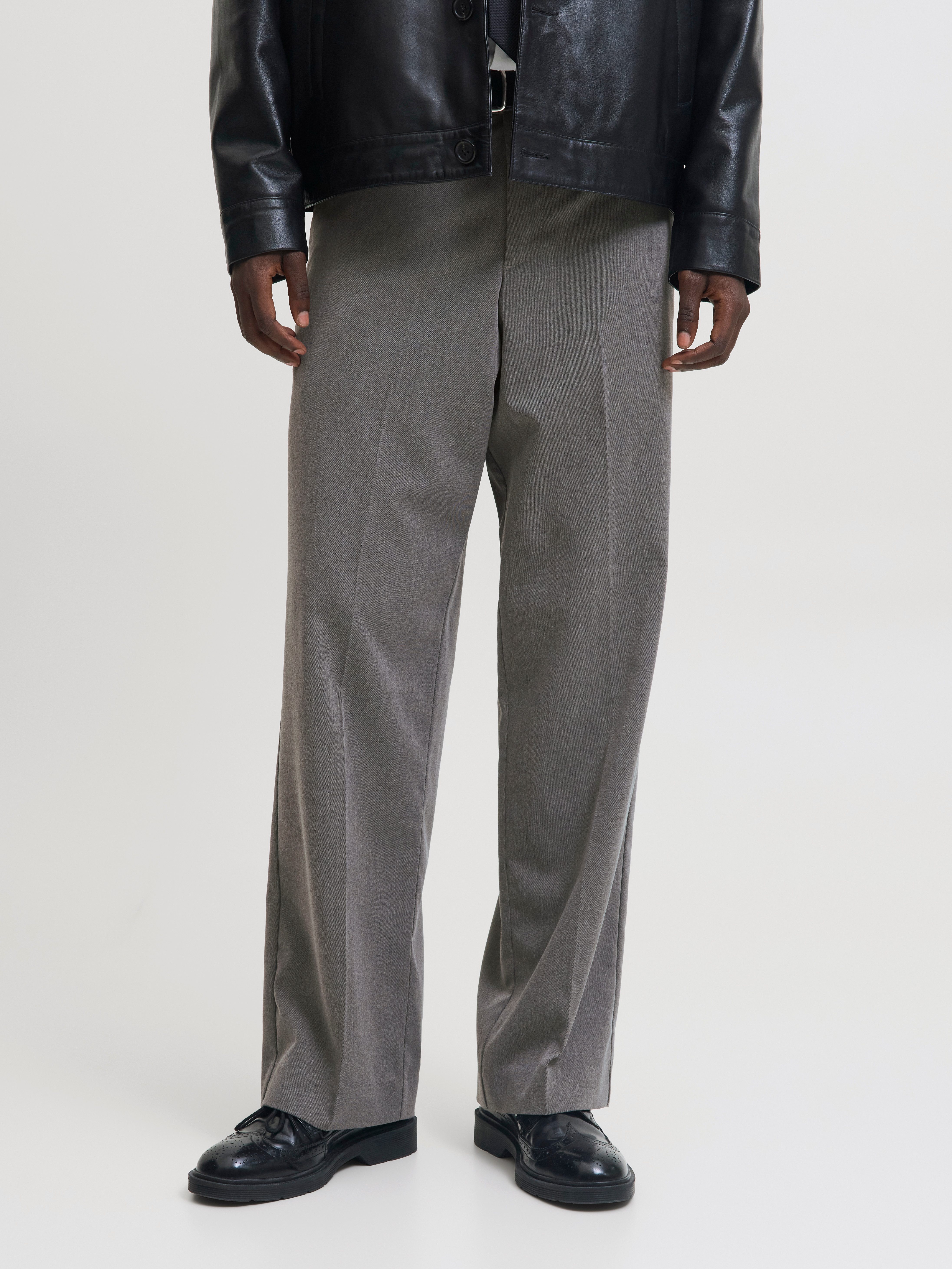 Jack & Jones Anzughose JPSTBILL TOBY CHINO NOOS Materialmix, weit geschnitten, niedrige Taille