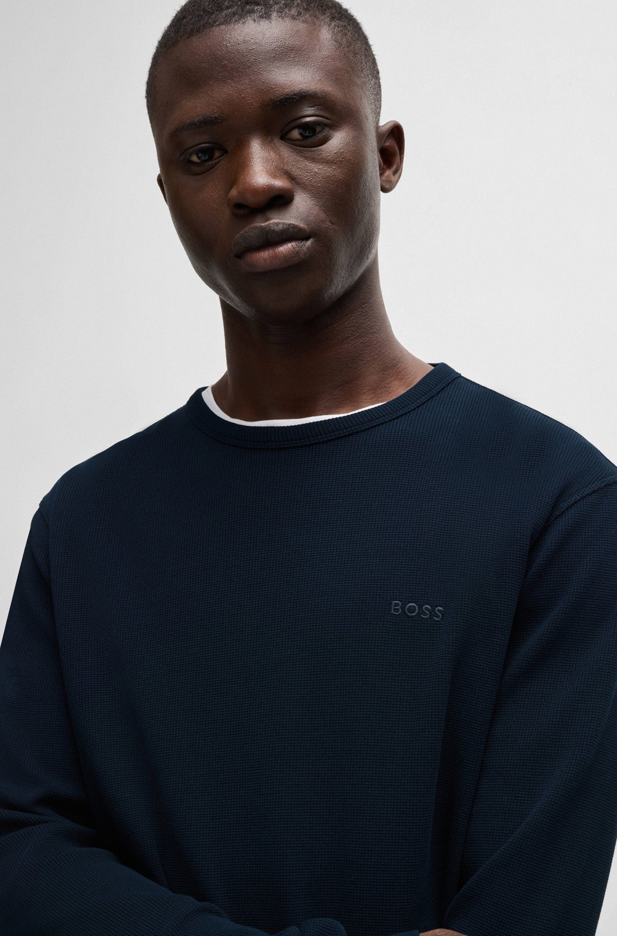 BOSS ORANGE Langarmshirt Tempesto mit BOSS-Stickerei
