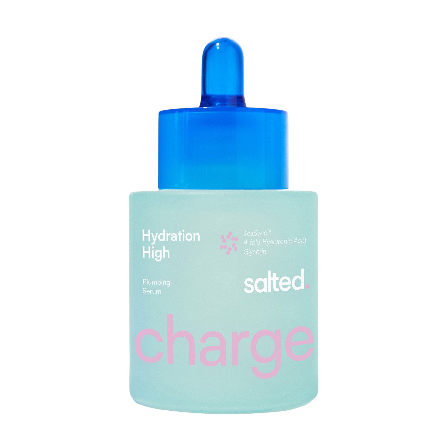 salted. Gesichtsserum Aufpolsterndes Hyaluron Serum Hydration High, Leichtes Serum mit 4-fach Hyaluronsäure, Glycerin und SeaSync.