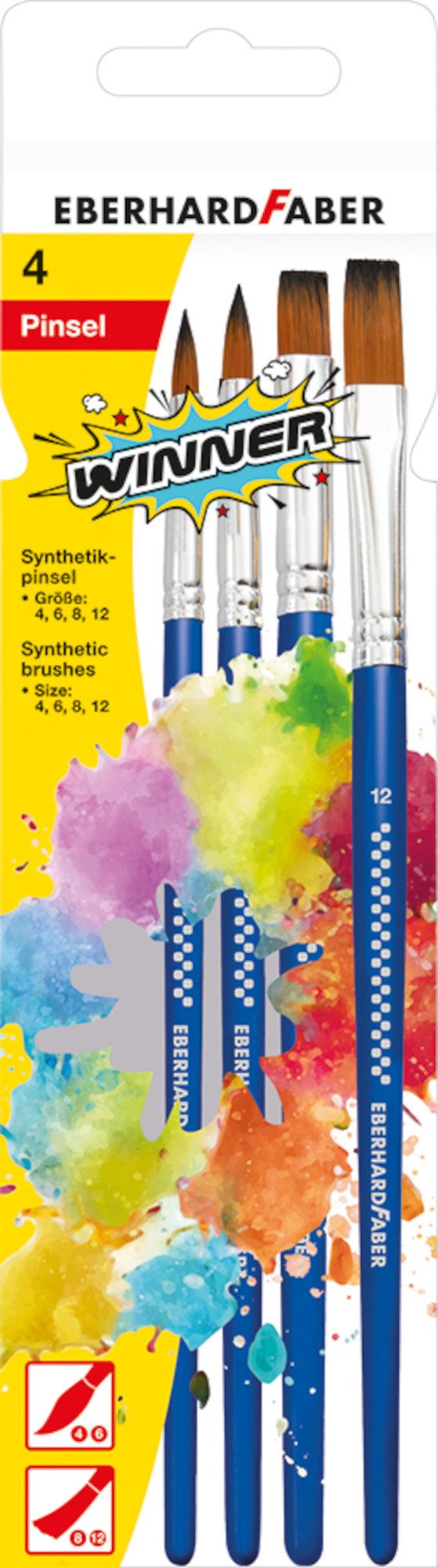 Eberhard Faber Buntstift EBERHARD FABER Pinsel-Set Synthetik 4 Stück
