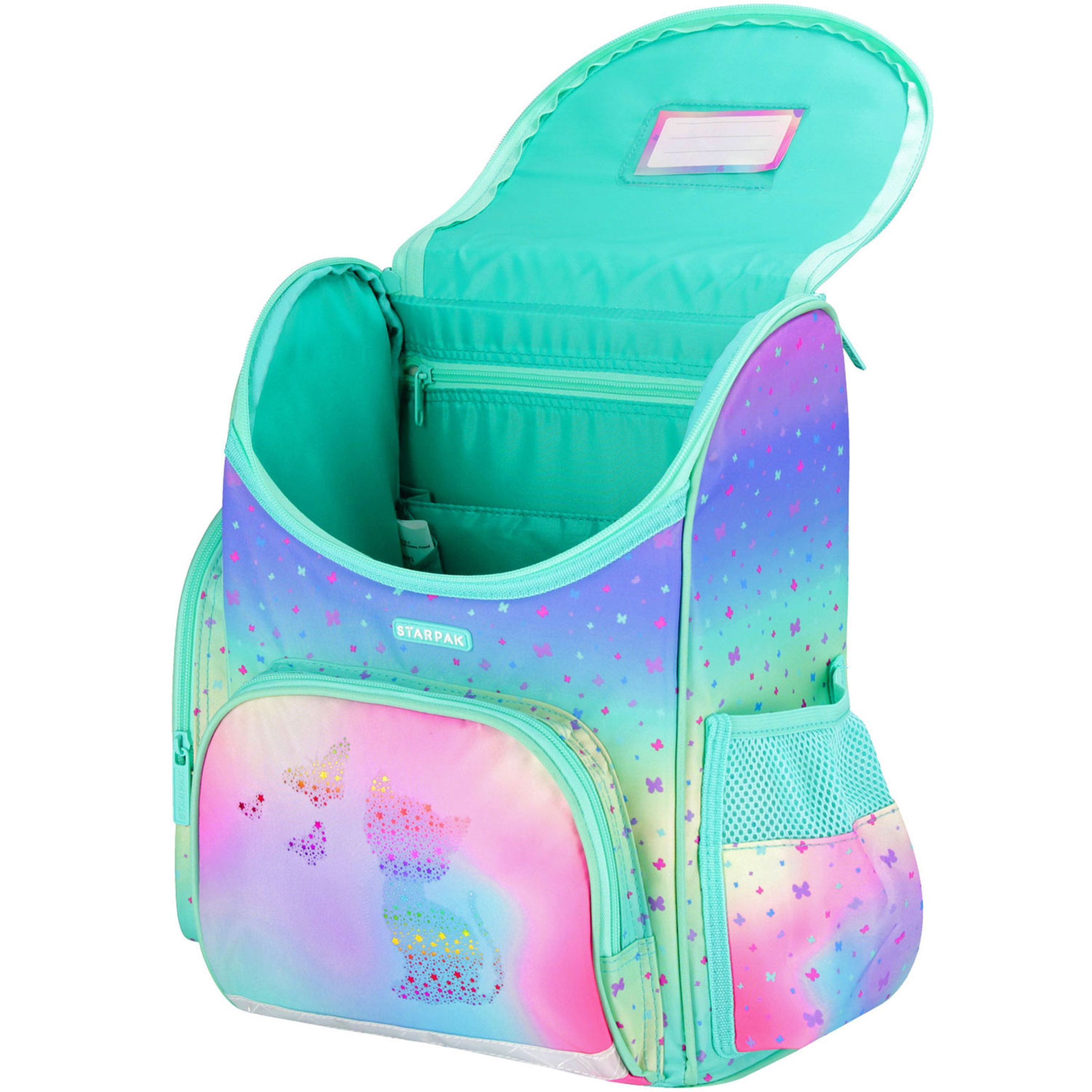 Starpak Schulranzen Schulranzen Mädchen HOLO Ombre Katze ergonomisch leicht 18L STARPAK – Bild 5 von 5