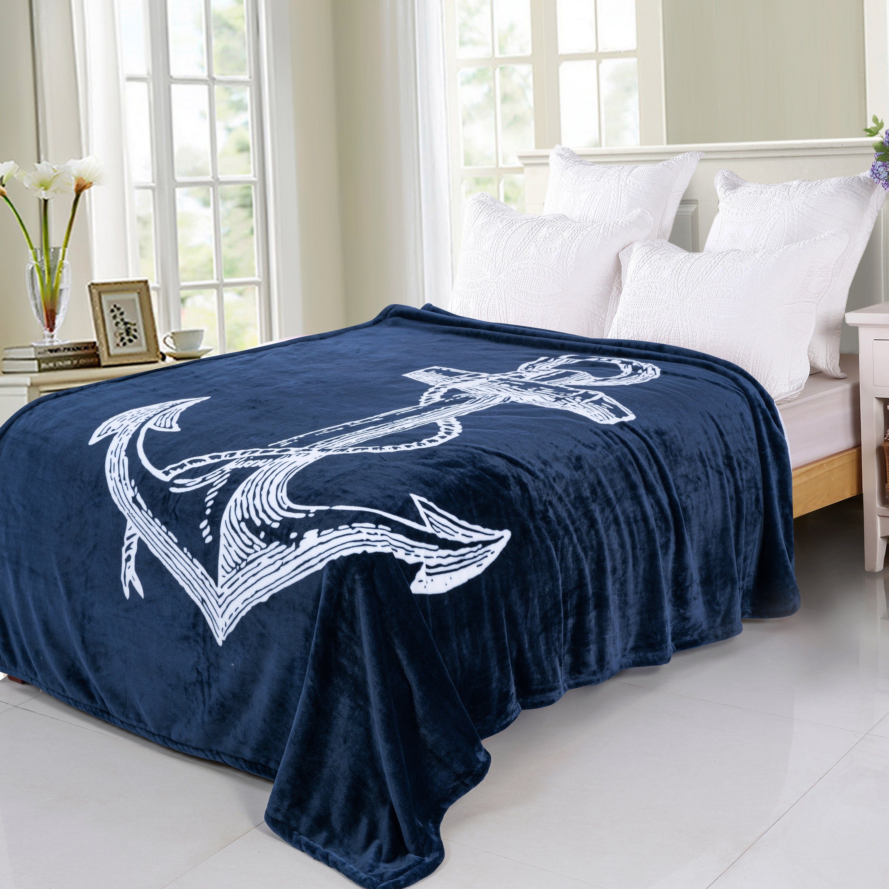 Wolldecke / Kuscheldecke / Maritim / günstig online kaufen
