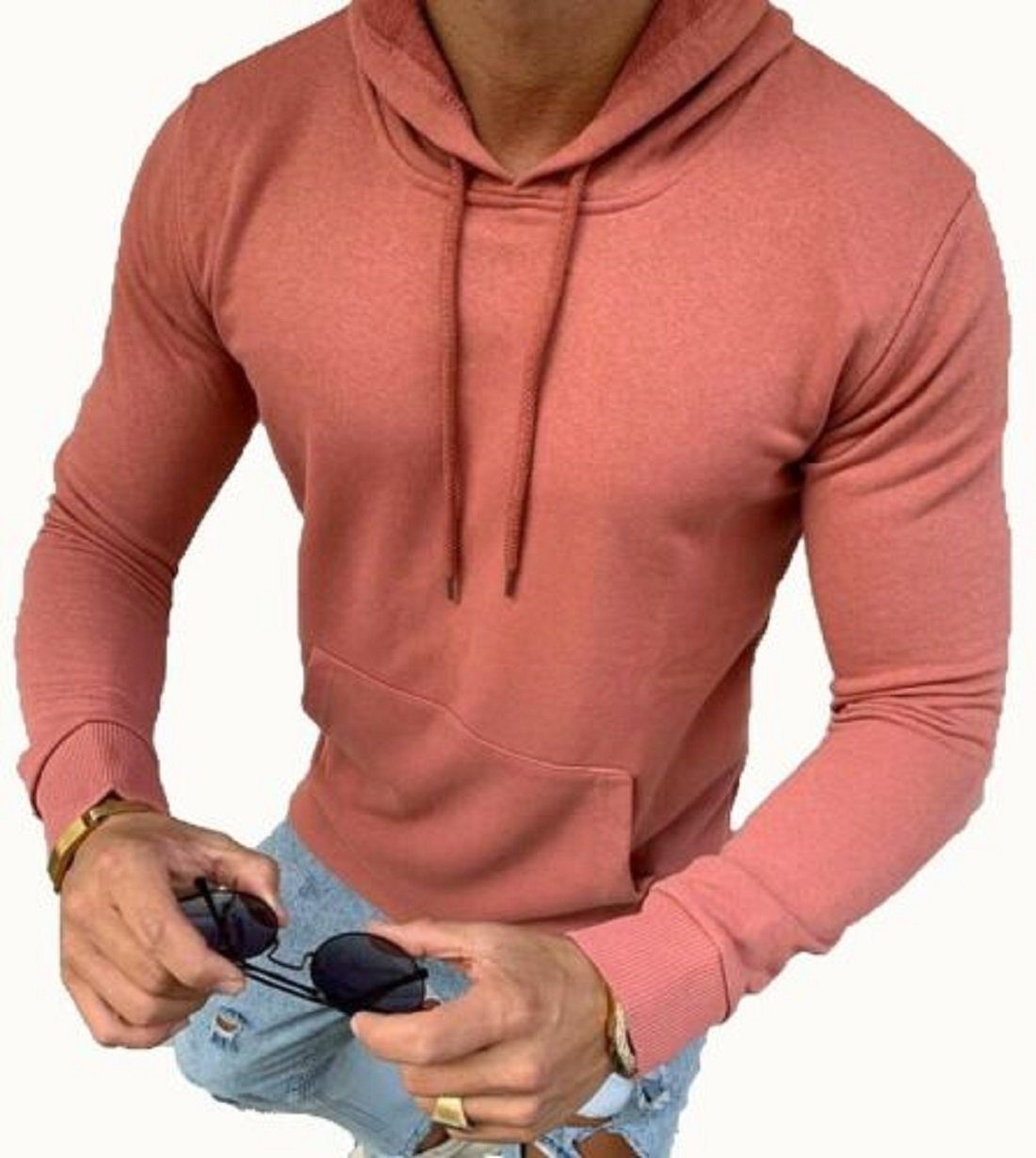 Megaman Jeans Kapuzenpullover Kapuzenpullover Herren Hoodie Kapuzensweatshirt Einfarbig
