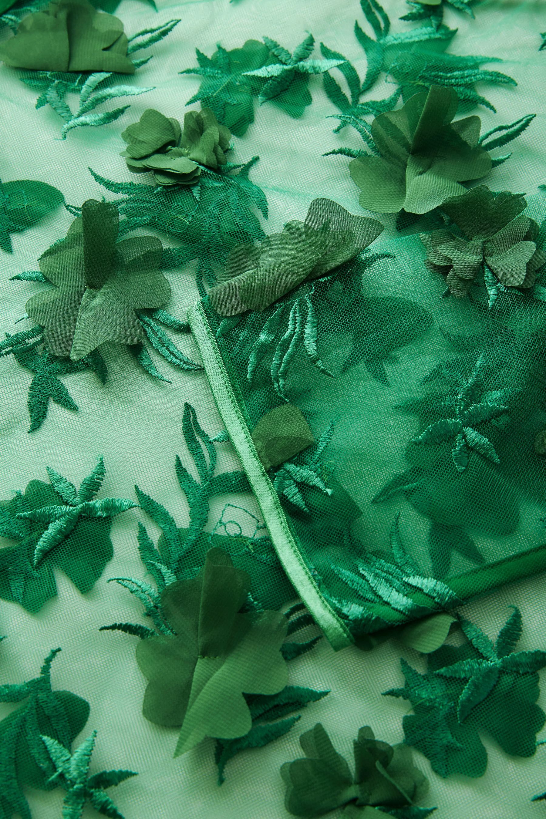 Next Langarmbluse Langarmoberteil aus Mesh mit 3D-Blume (1-tlg)