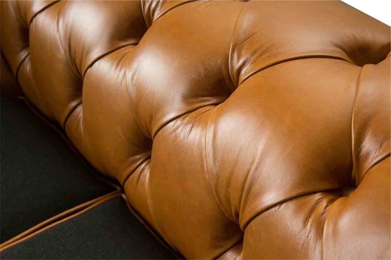 JVmoebel Sofa Chesterfield Ledersofa Textil In Sofa Couch Polster Made 2 Europe Sofas, Sitzer