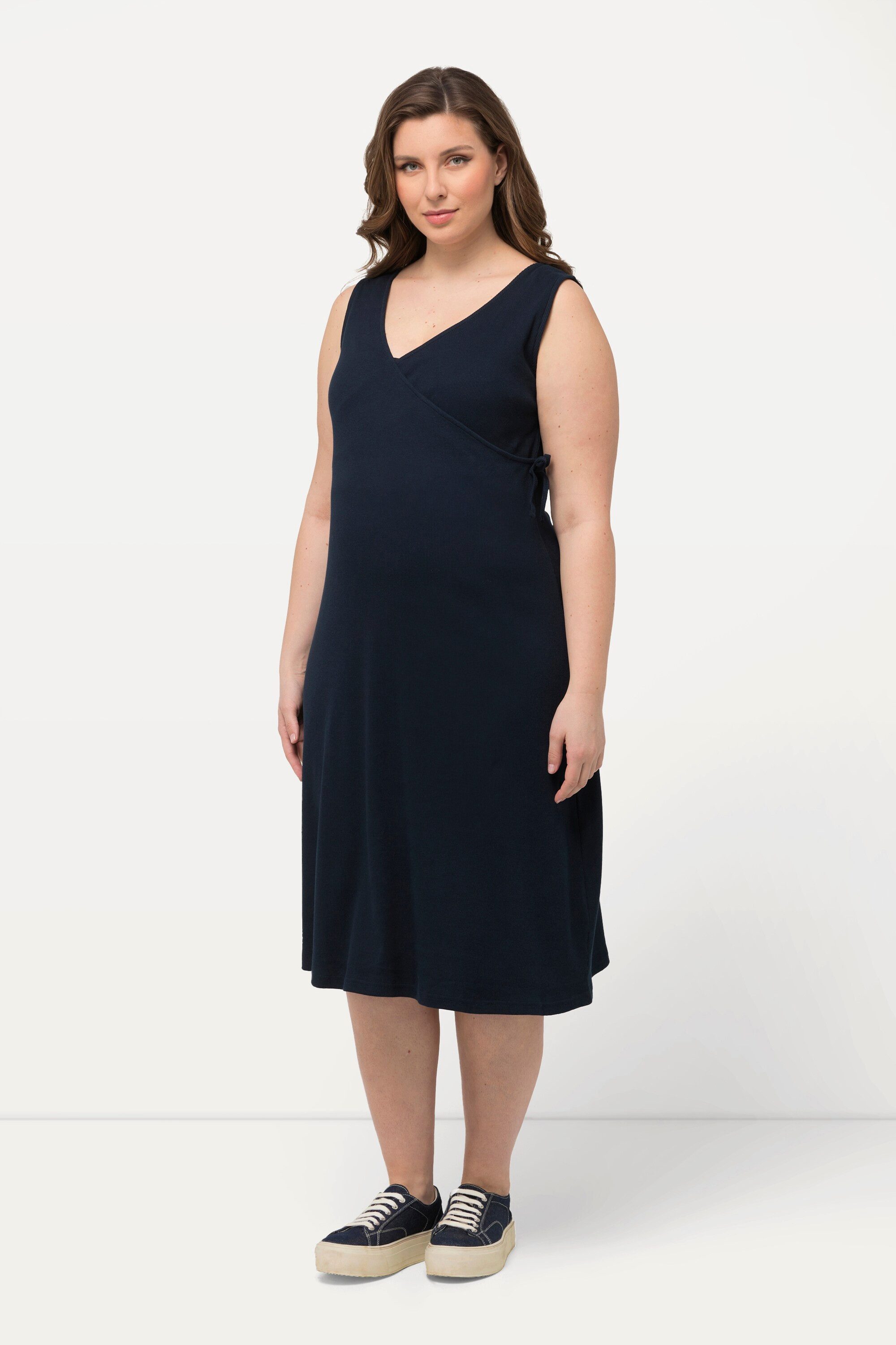 Ulla Popken Jerseykleid Bellieva-Kleid Stillfunktion Rippjersey günstig online kaufen