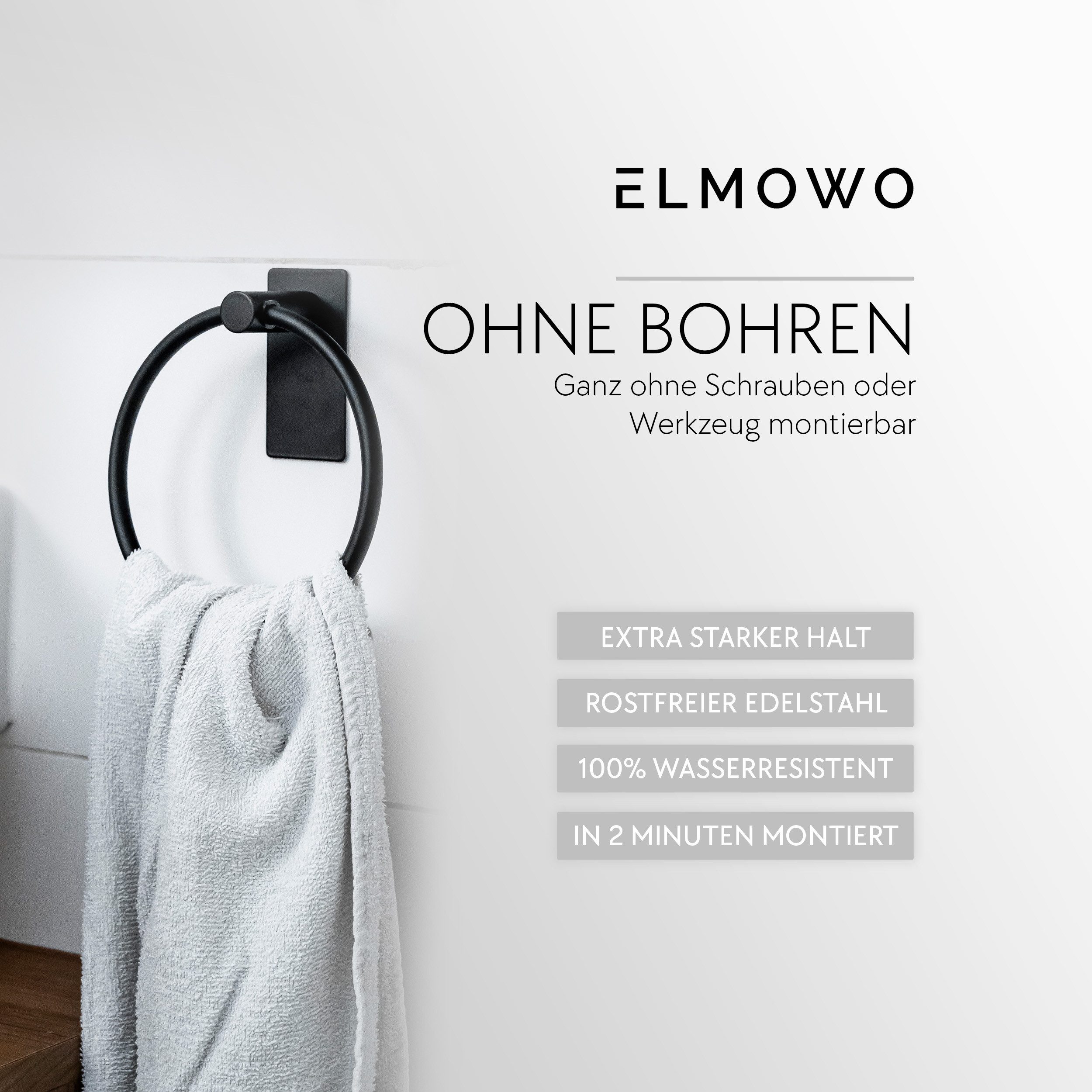 ELMOWO Handtuchring ohne Bohren für Badezimmer & Gäste-WC, Handtuchhalterun günstig online kaufen