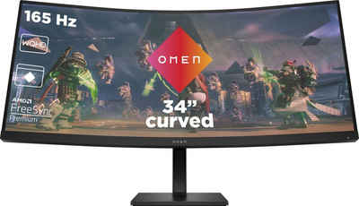 HP OMEN 34c (HSD-0159-A) Curved-Gaming-Monitor (86,4 cm/34 ", 3440 x 1440 px, WQHD, 1 ms Reaktionszeit, 165 Hz, VA LED)