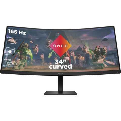 HP OMEN 34c (HSD-0159-A) Curved-Gaming-Monitor (86,4 cm/34 ", 3440 x 1440 px, WQHD, 1 ms Reaktionszeit, 165 Hz, VA LED)