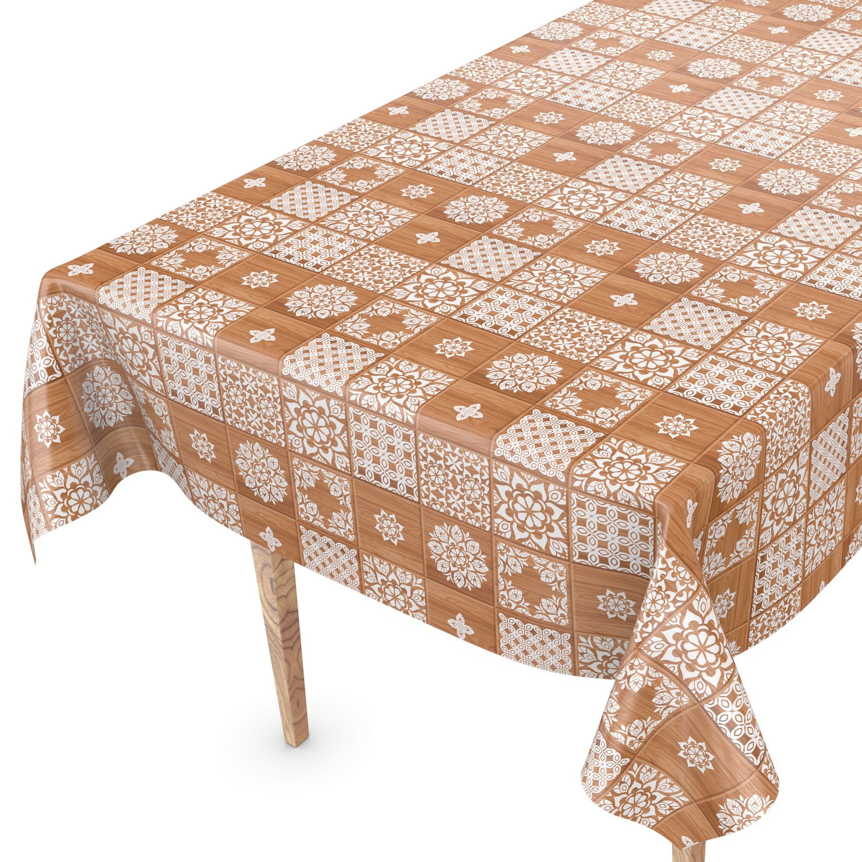 ANRO Tischdecke Wachstuchtischdecke abwaschbar auch für Garten (Einzelstück 1-tlg), Geprägt 140x100cm wasserabweisend