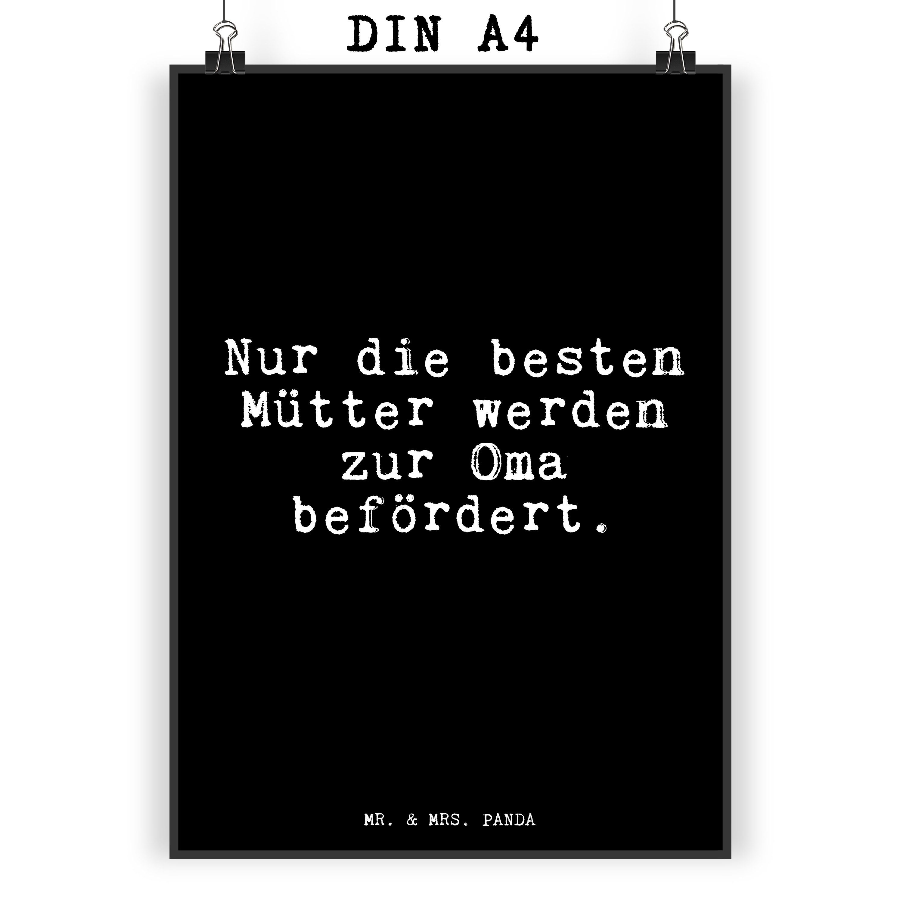 Mr. & Mrs. Panda Poster »Nur die besten Mütter... Schwarz Geschenk