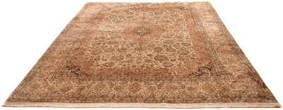 Seidenteppich Seidenteppich - Kaschmir Seide - 410 x 307 cm - hellbraun, morgenland, rechteckig, Höhe: 4 mm, Wohnzimmer, Handgeknüpft, Einzelstück mit Zertifikat