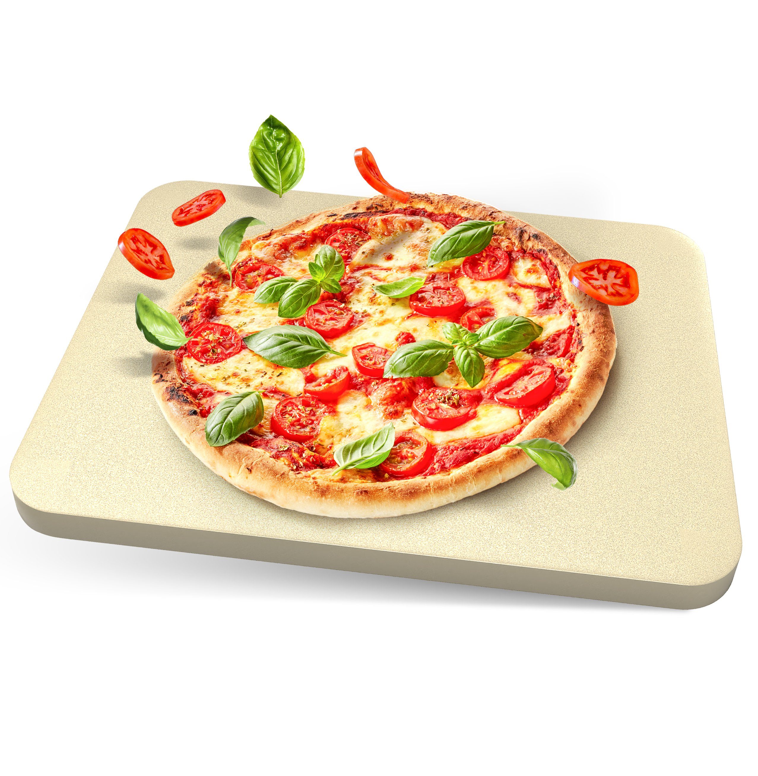 Loco Bird Pizzastein Backstein für Backofen & Gasgrill, Cordierit, (1-St), rechteckig aus Cordierit für knusprigen Pizzaboden wie vom Italiener