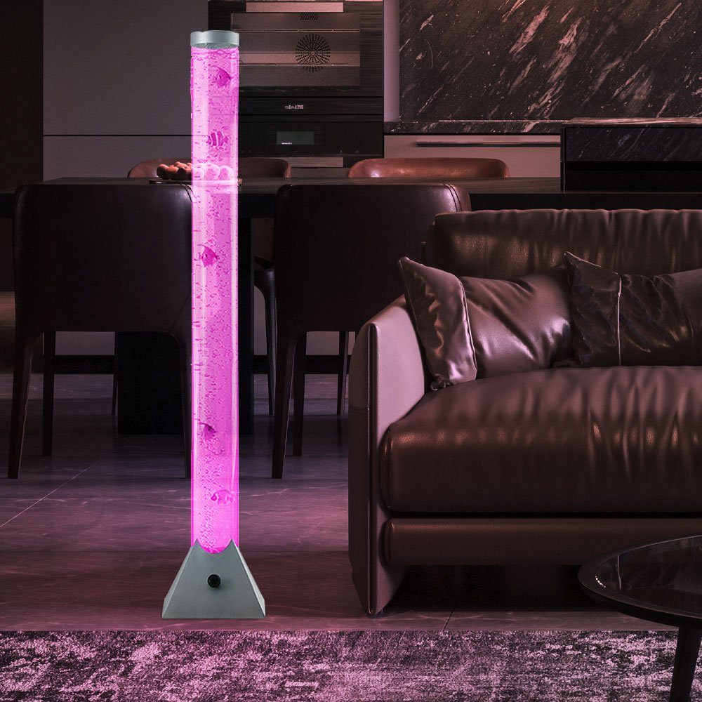 GLOBO LIGHTING LED Stehlampe, LED-Leuchtmittel fest verbaut, LED Wassersäule Steh Leuchte 10 Deko-Fische Wohnraum Beleuchtung Stand