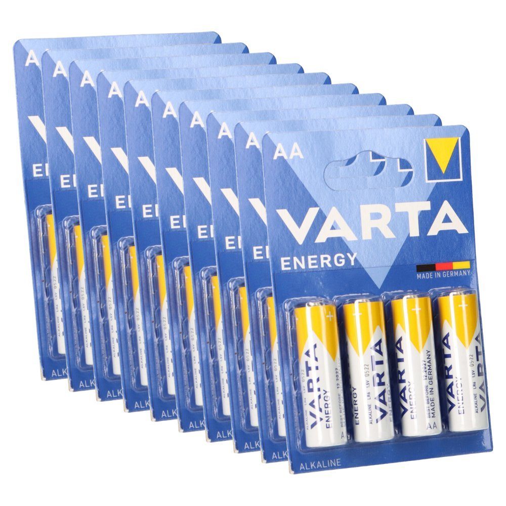 VARTA 40x Varta Energy AlMn AA 1,5V Mignon Batterie im 4er Blister Batterie