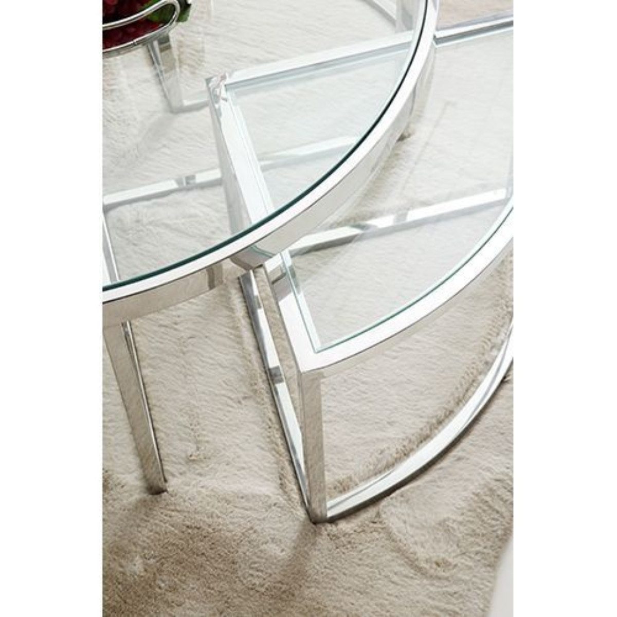 alesvelt Beistelltisch VERONA Beistelltisch Ø60x55 cm Transparent 5-teilig (5er Set), Platzsparend