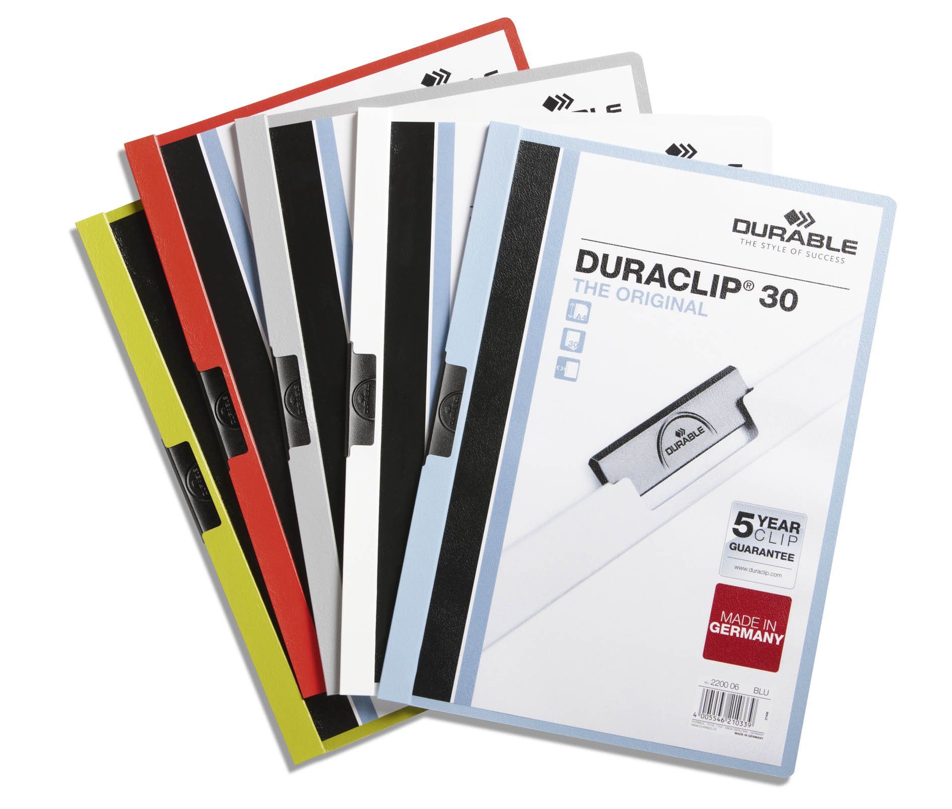 DURABLE Schreibmappe, Durable 220000 Klemm-Mappe Duraclip Original 30 (für 1-30 Blatt A4), 2