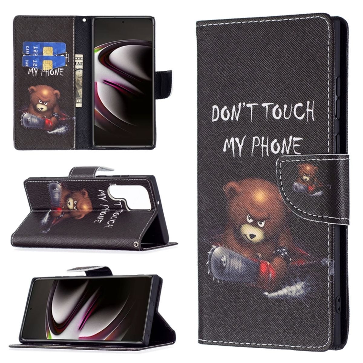 König Design Handyhülle Samsung Galaxy S22 Ultra 5G, Schutzhülle Schutztasche Case Cover Etuis Wallet Klapptasche Bookstyle