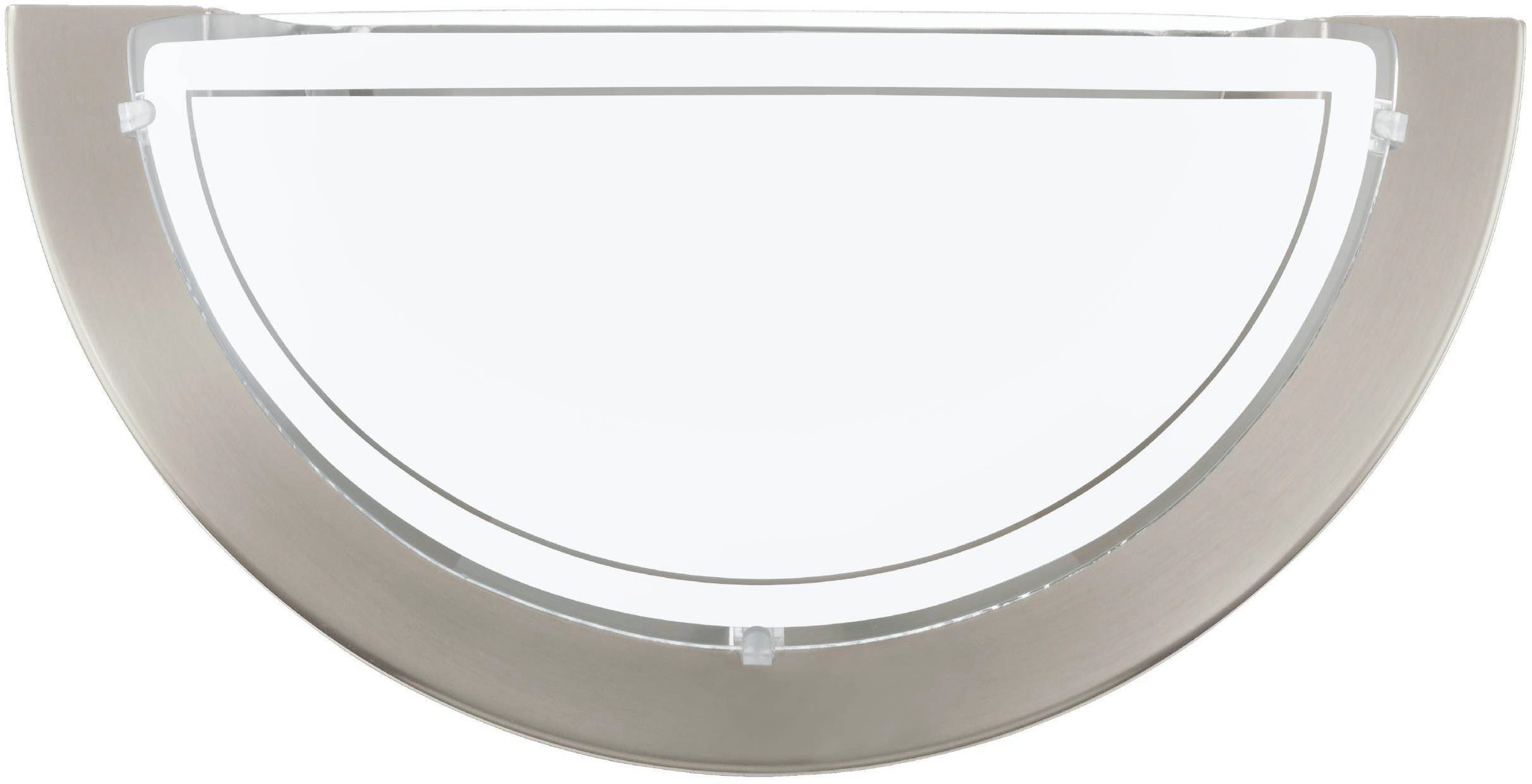 EGLO LED Wandleuchte PLANET 1 Wandlampe, Flurlampe halbrund, Silber und Weiß, ohne Leuchtmittel, Wandleuchte, Wohnzimmerlampe in Silber und Weiß, Lampe mit E27 Fassung