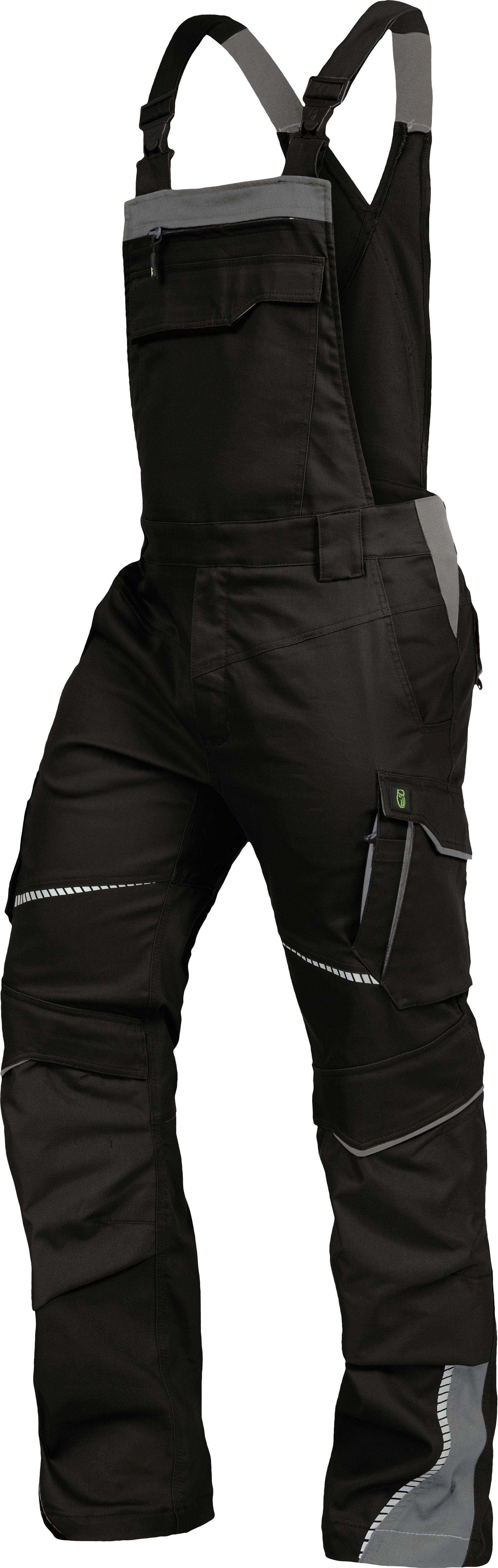 Leibwächter Arbeitslatzhose Herren Flex-Line Latzhose (Arbeitshose mit Keil im Schritt) mit Reflektoren