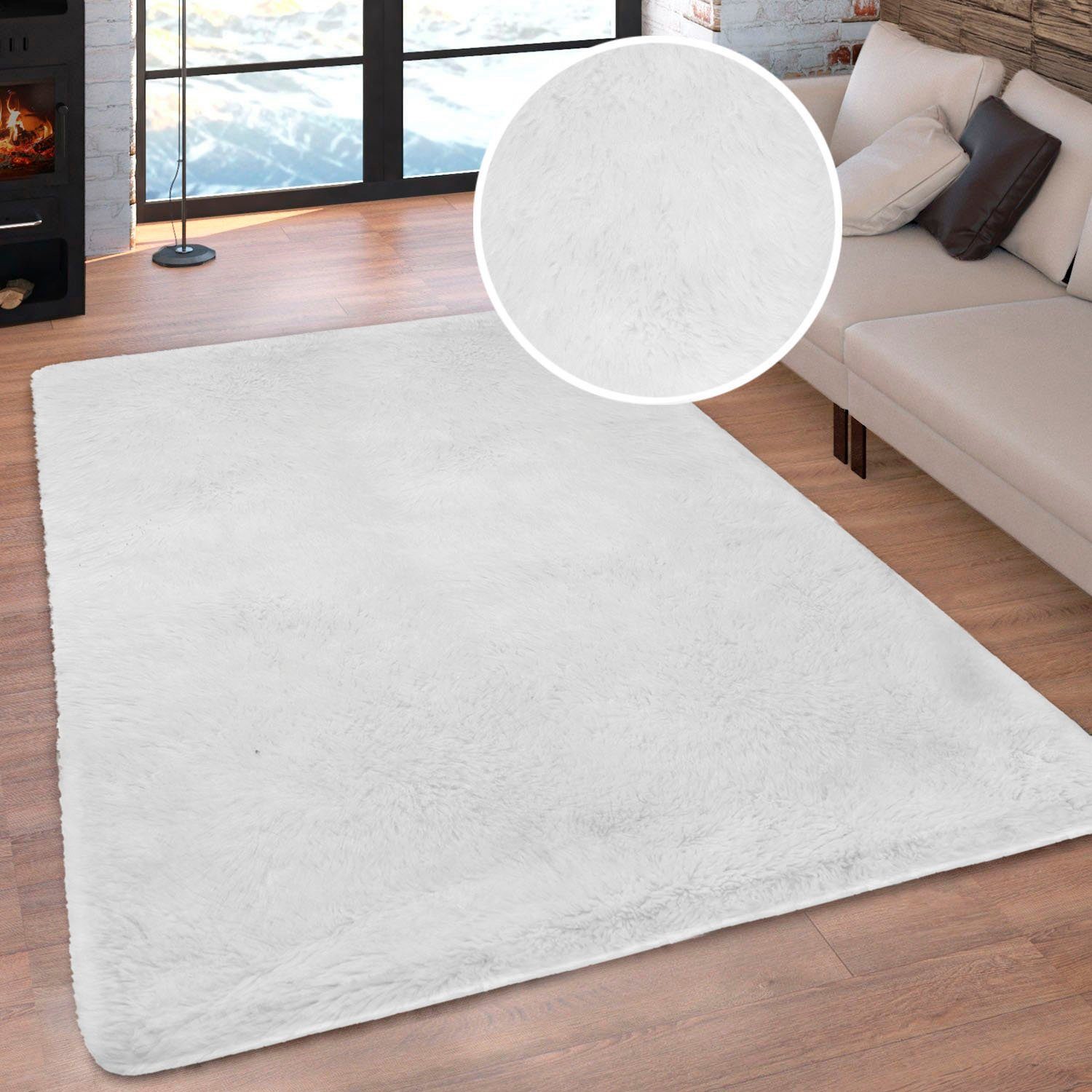 OTTO home Hochflor-Teppich Silky, besonders weich und kuschelig, sehr dichte Qualität, rechteckig, Höhe: 33 mm, rutschhemmend beschichtet, waschbar, uni, Wohnzimmer, Schlafzimmer