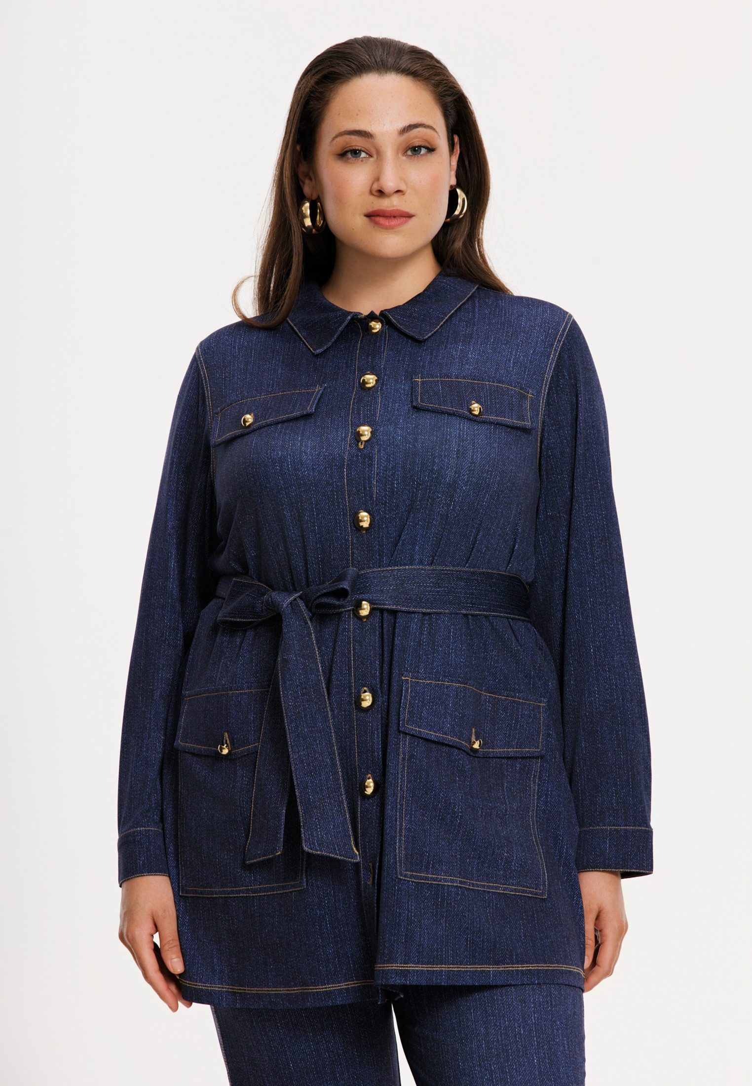 YOEK Langmantel Damen Jacke Flare Fit
