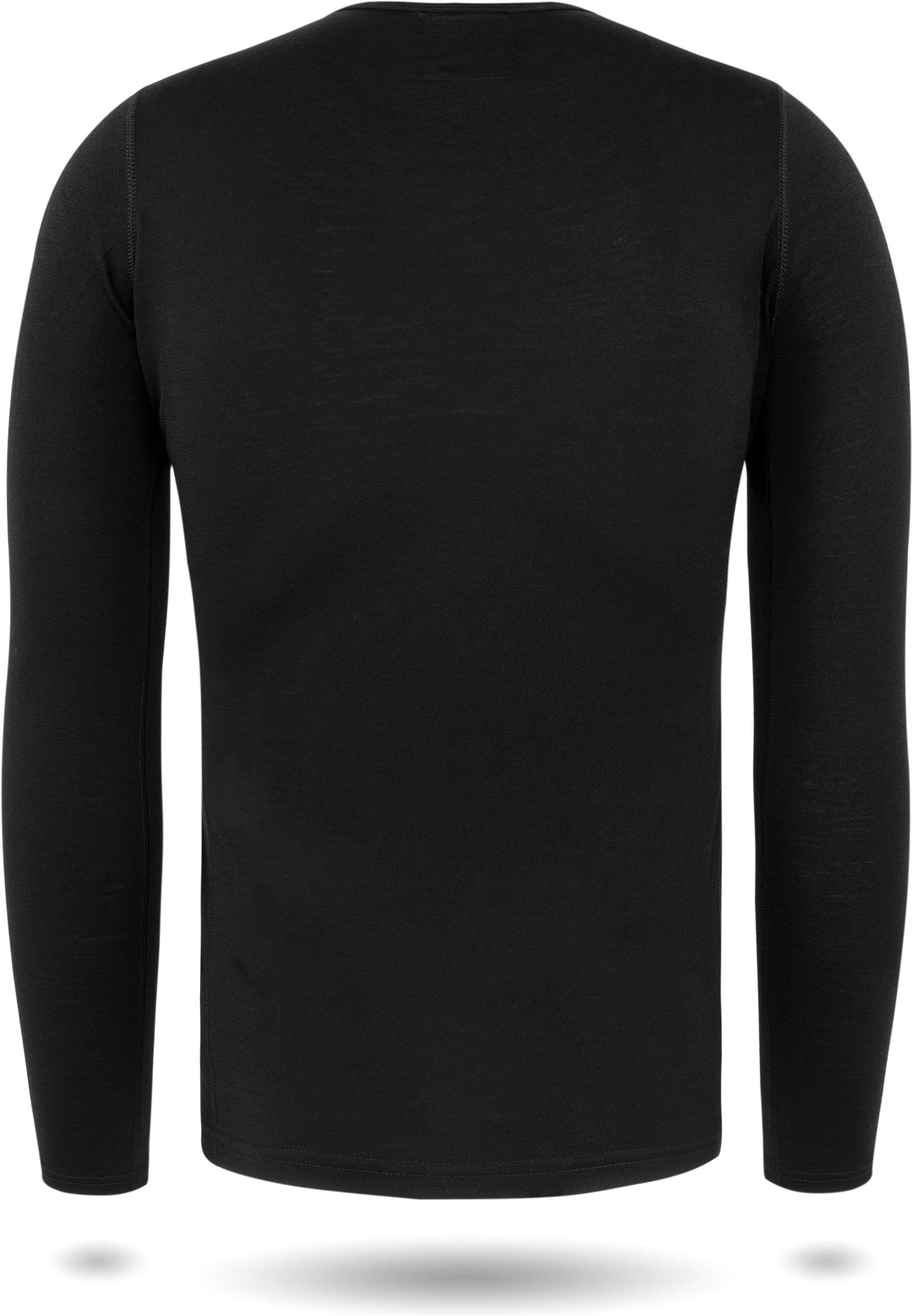 normani Langarmshirt Herren Merino Langarm Melbourne Merino Thermounterhemd Baselayer Skipullover aus 100 % Merinowolle