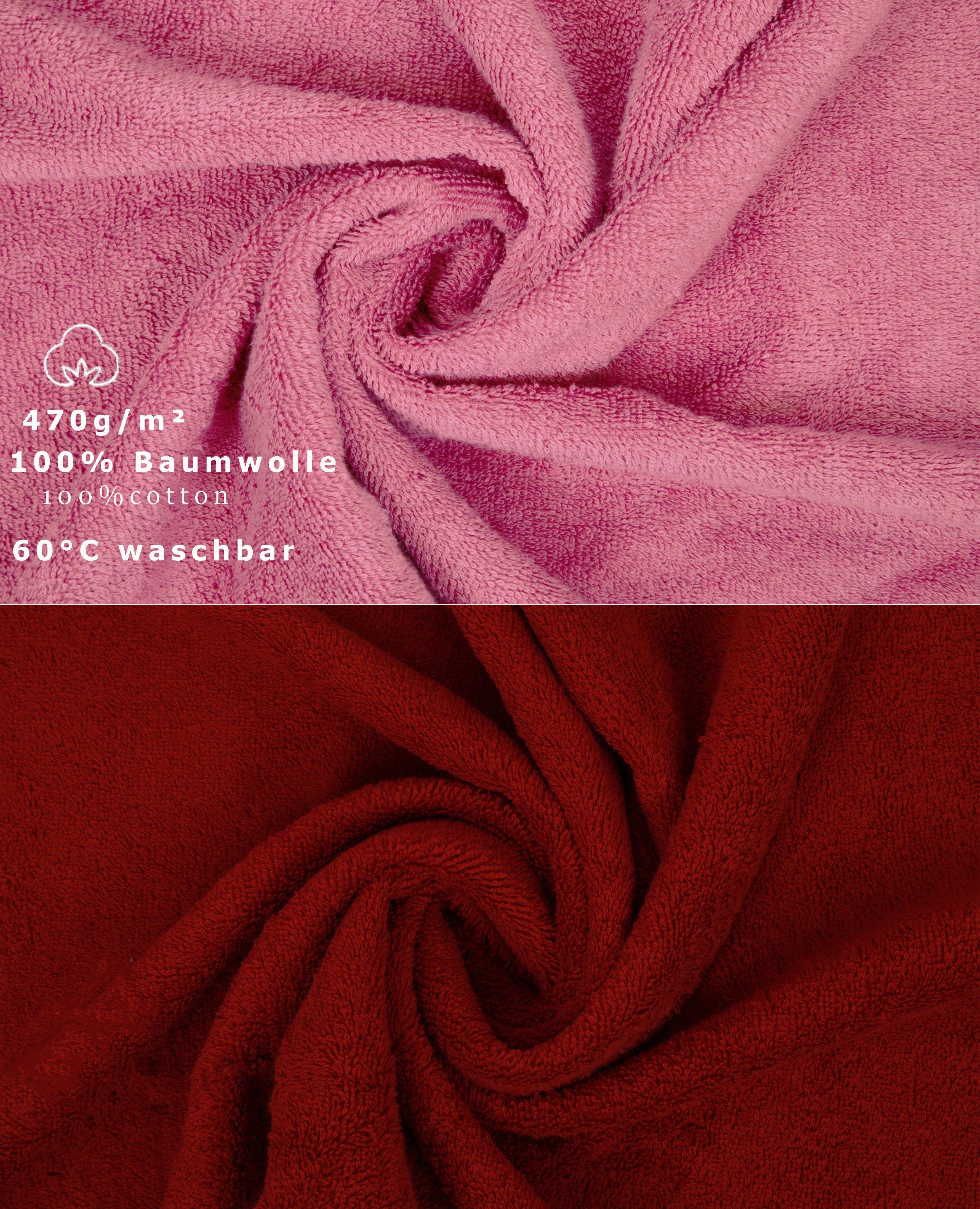 Betz Handtuch Set 10-TLG. Handtuch-Set Premium, 100% Baumwolle, (Set, 10-tlg), Farbe Altrosa & Dunkelrot – Bild 4 von 5