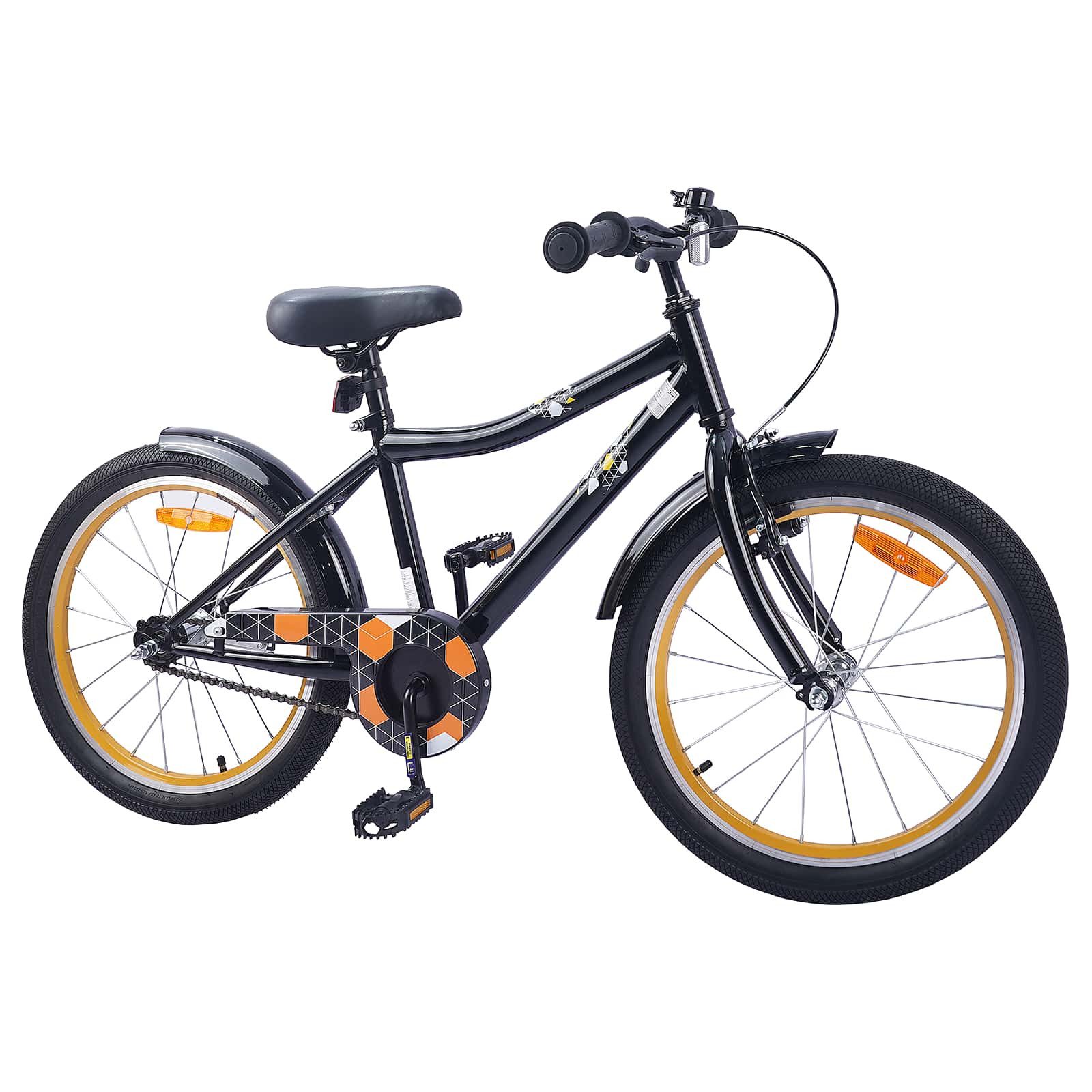 vidaXL Kinderfahrrad 137 x 54 x 79 cm Kinderfahrrad 20 Zoll für 6-11 Jahre alt Schwarz