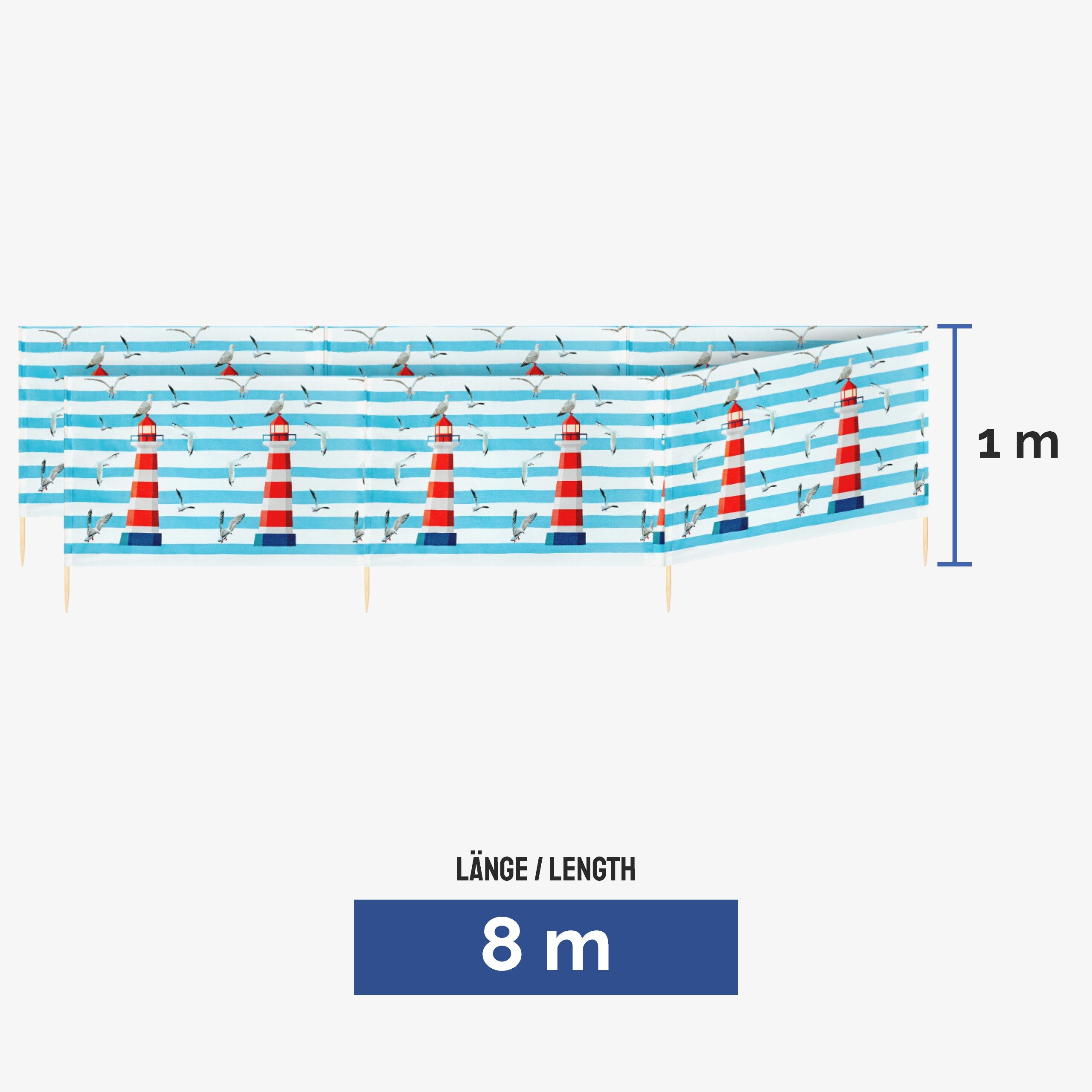 Ladeheid Windschutz Strand Sichtschutz 8m LAEX001 günstig online kaufen