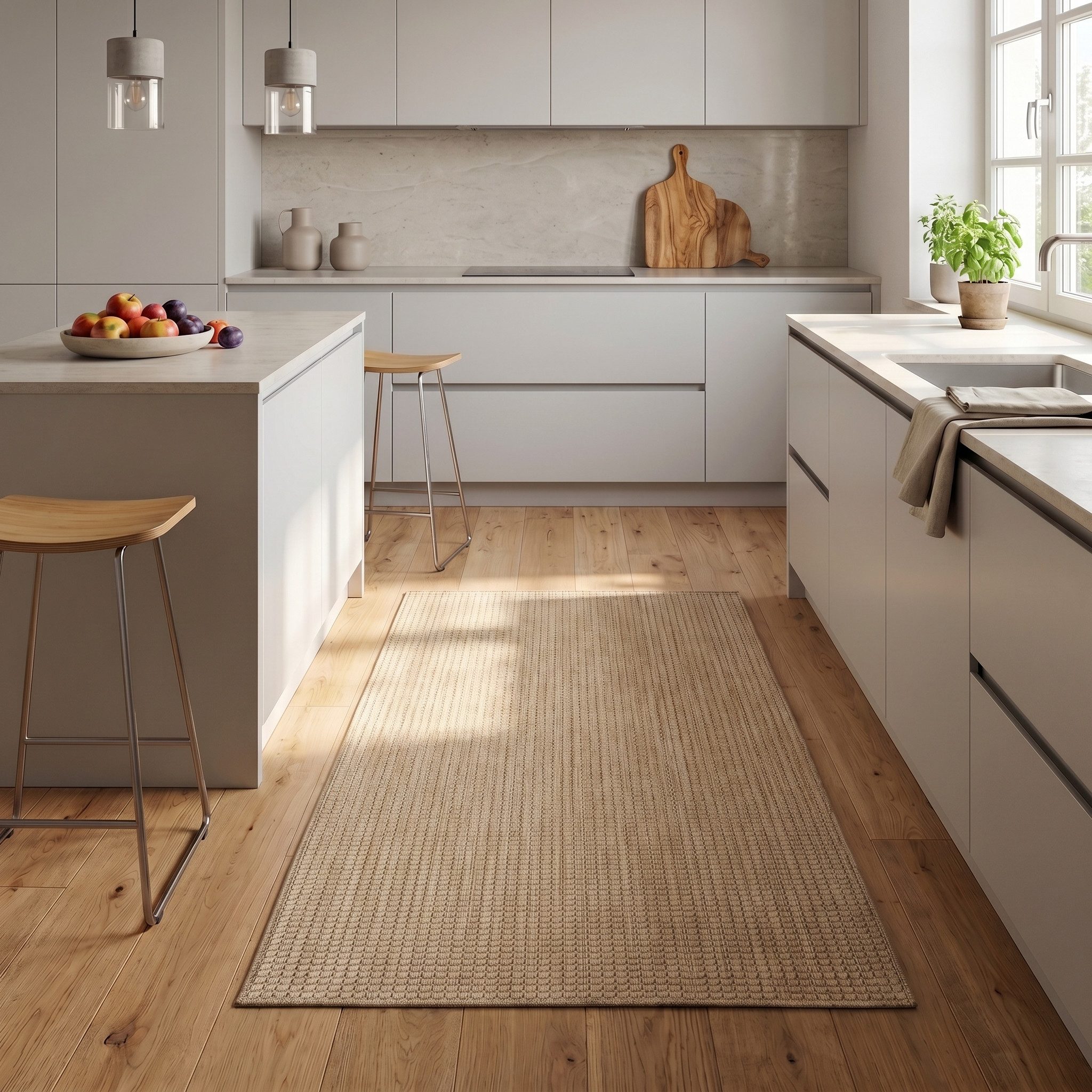 Teppium Teppich Einfarbig, Läufer, Höhe: 3 mm, Teppich Wetterfest Waschbar Balkon, Garten, Terrasse und Küchenteppich