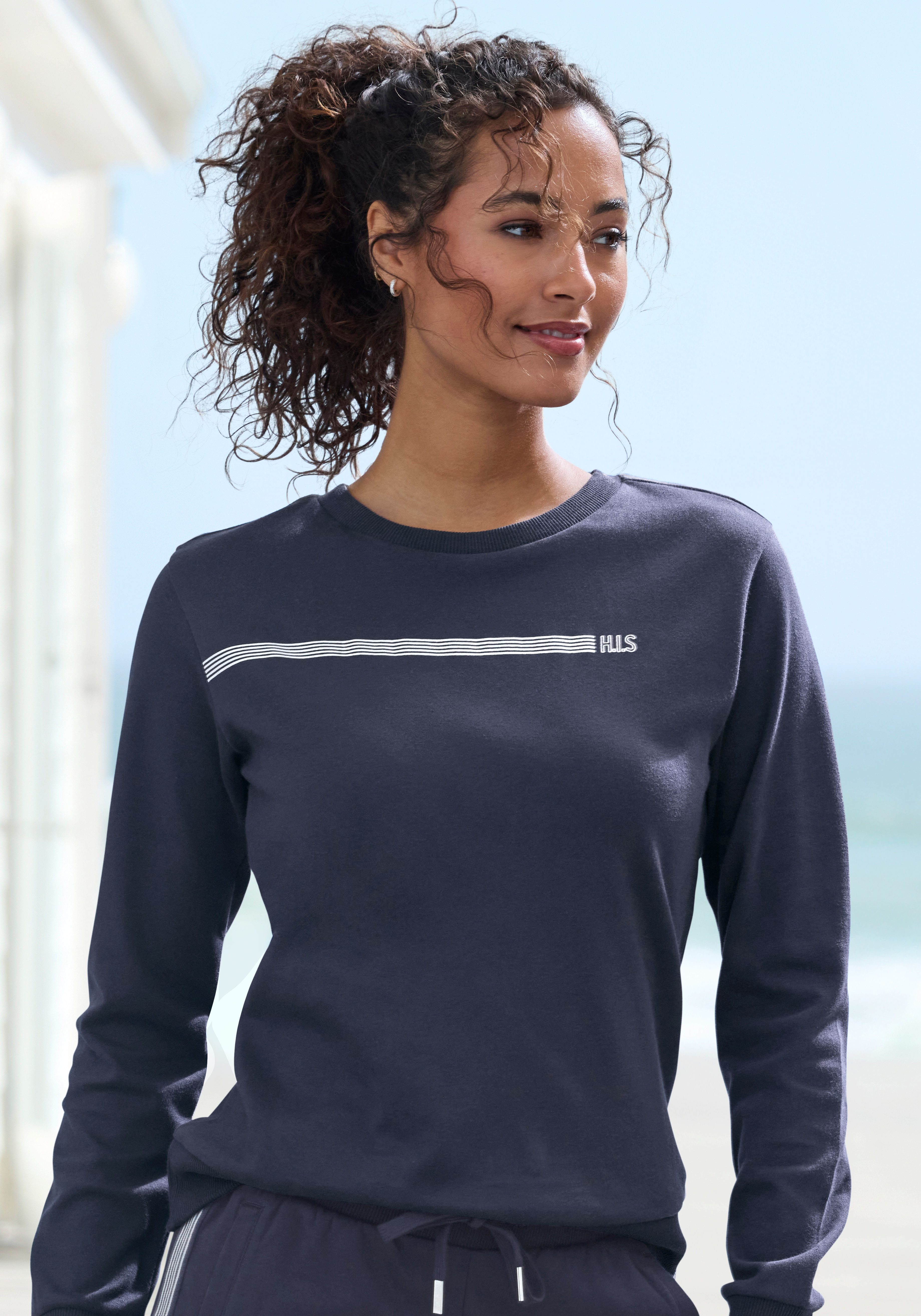 H.I.S Sweatshirt Basic mit Logodruck, Loungewear