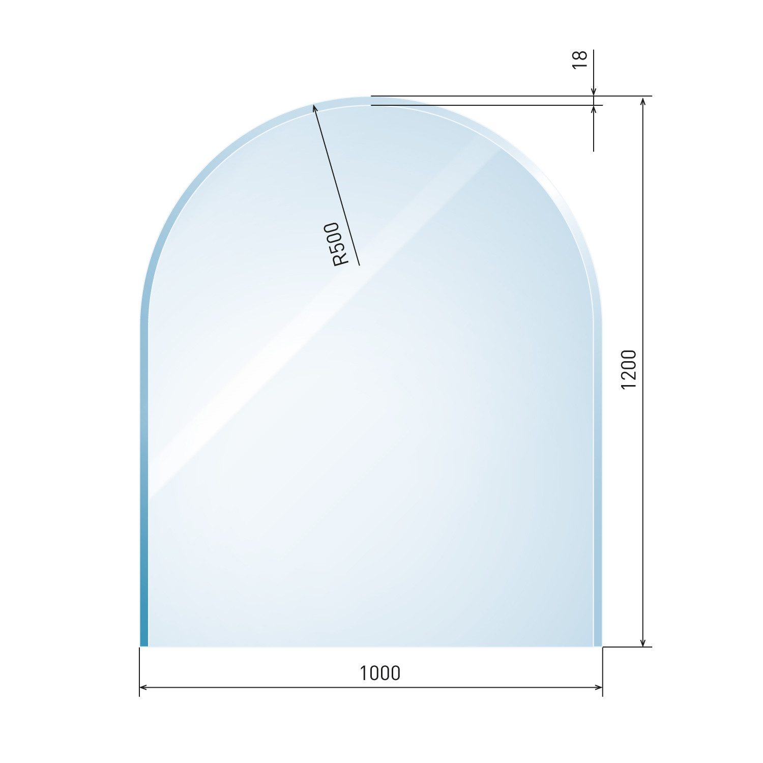 Raik Bodenschutzplatte raik Kamin Glasplatte Zunge 3 mit Facette – Bild 2 von 2