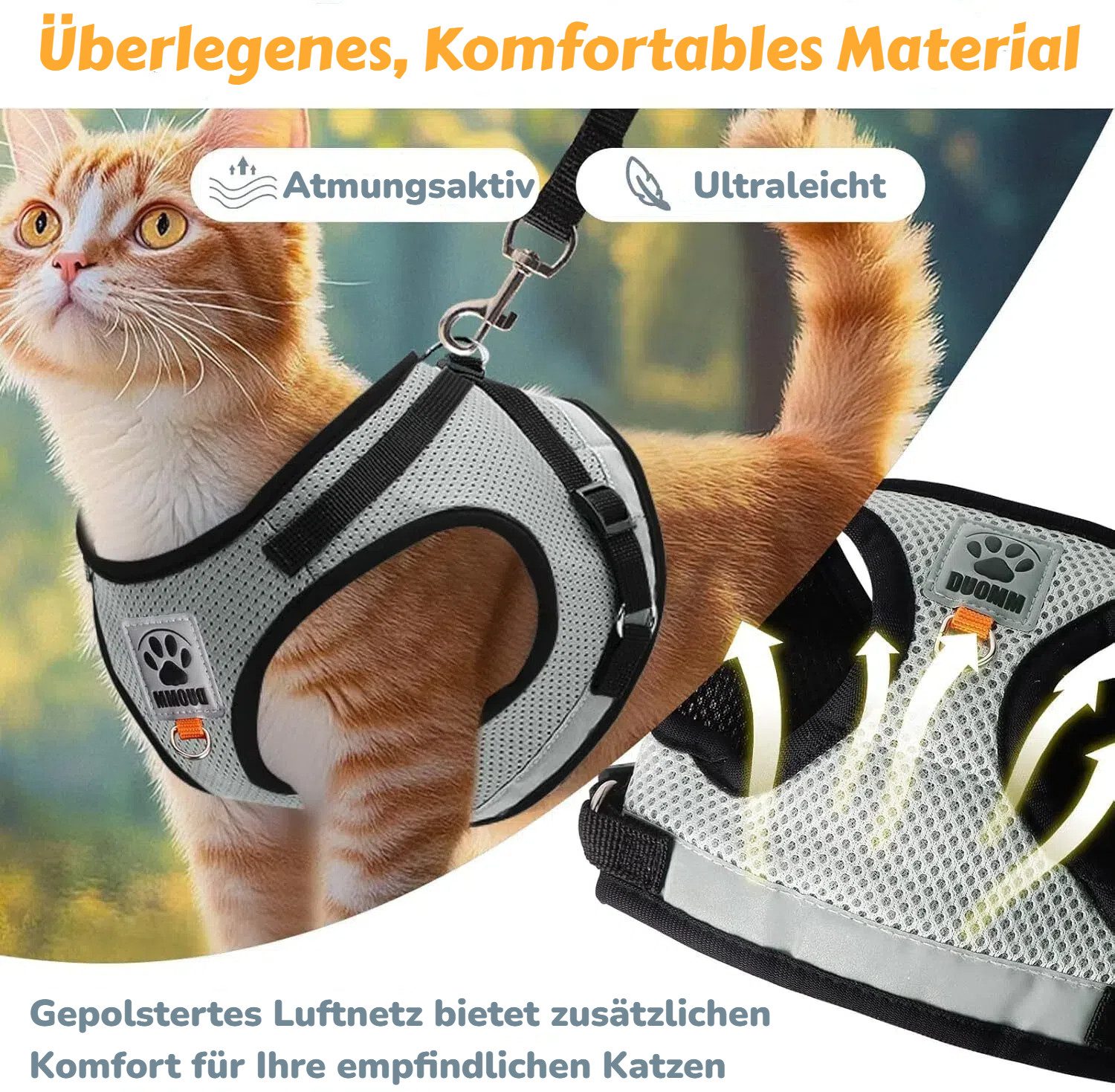 BlingBin Katzen-Geschirr Katzengeschirr mit Leine Ausbruchsicher, günstig online kaufen
