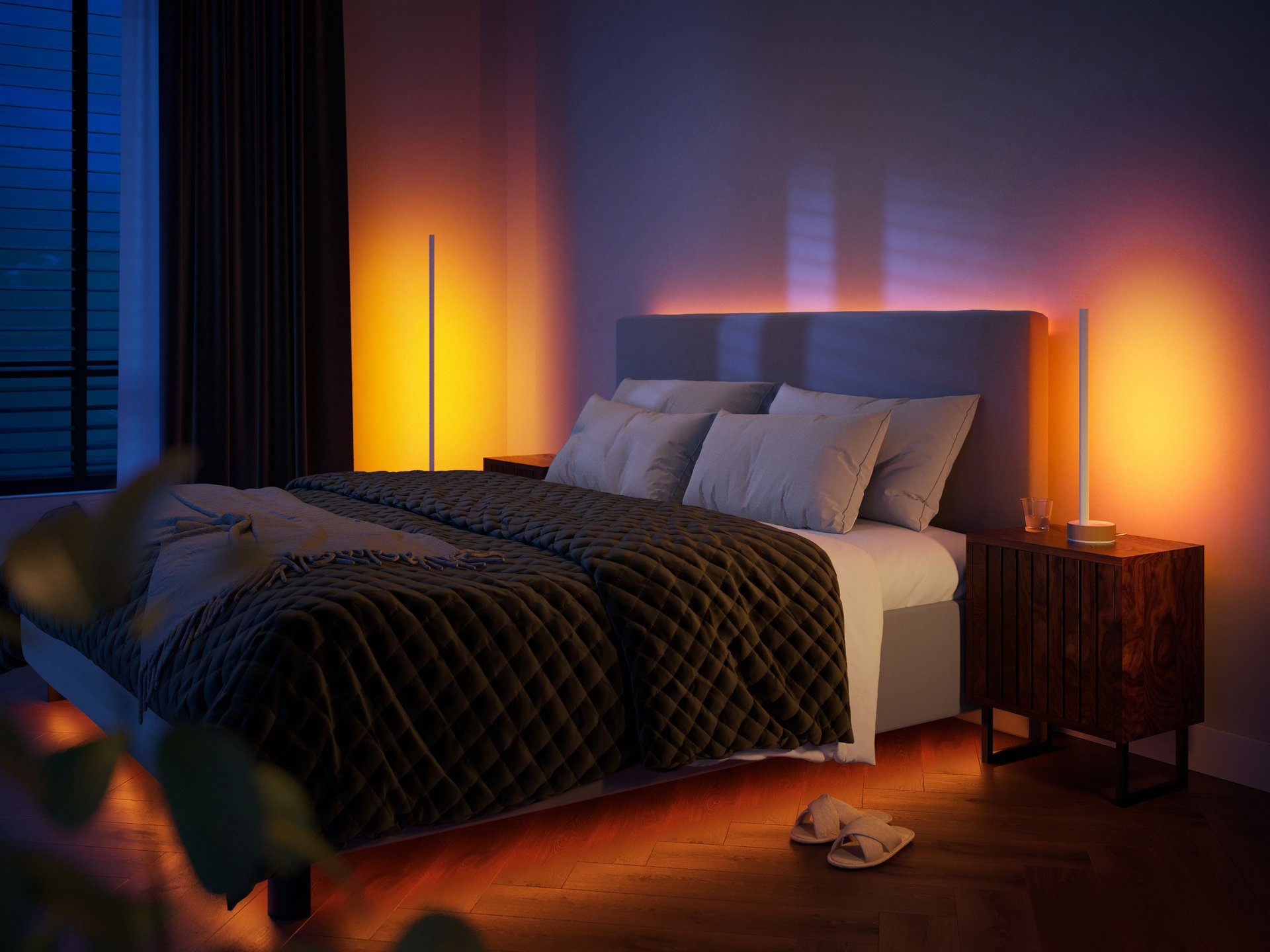 Holzoptik Oak, warmweiß fest Signe Stehlampe kaltweiß, LED integriert, LED - Philips Bluetooth, Hue