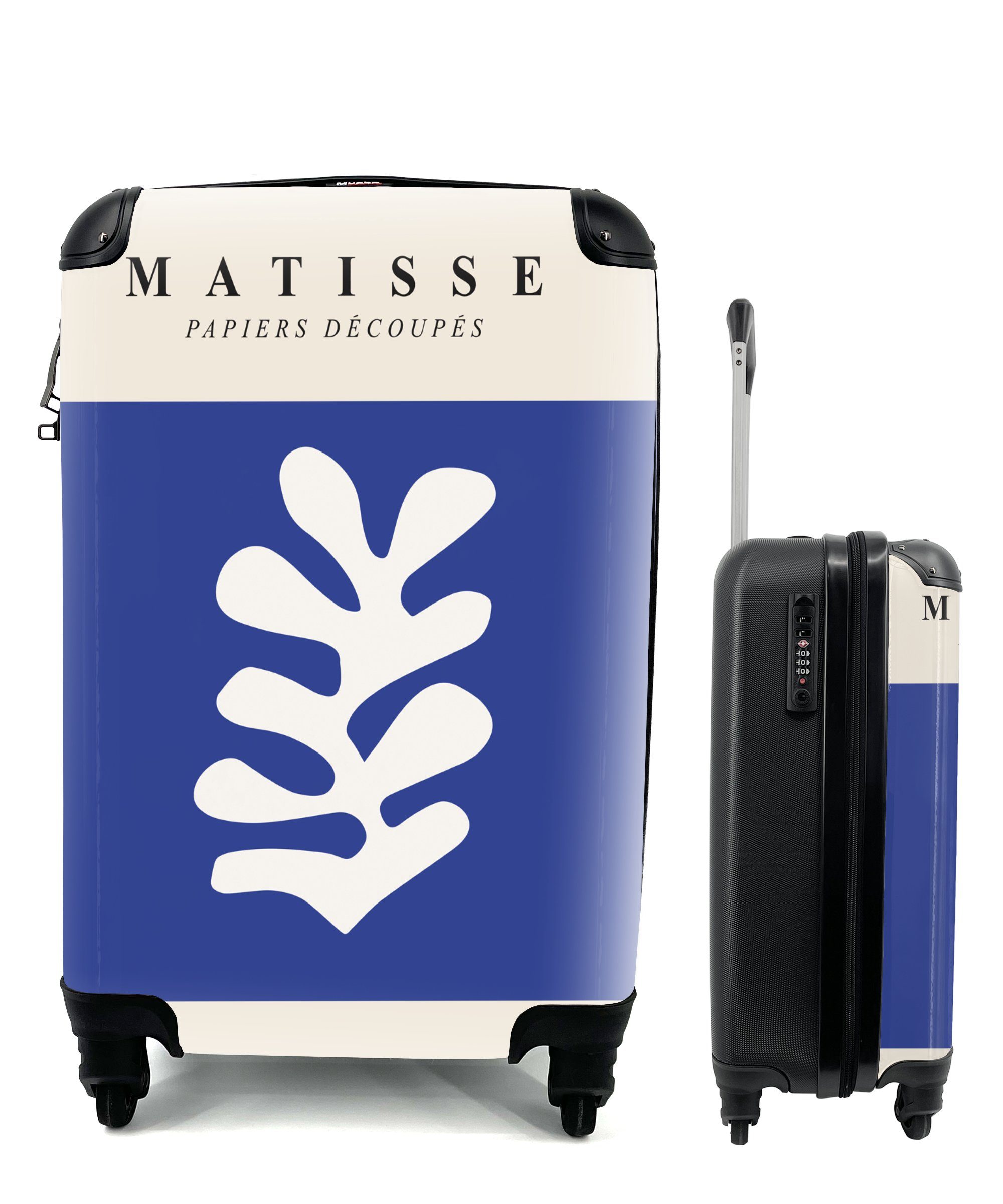 MuchoWow Handgepäckkoffer Blau - Formen - Abstrakt - Henri Matisse, 4 Rollen, Reisetasche mit rollen, Handgepäck für Ferien, Trolley, Reisekoffer