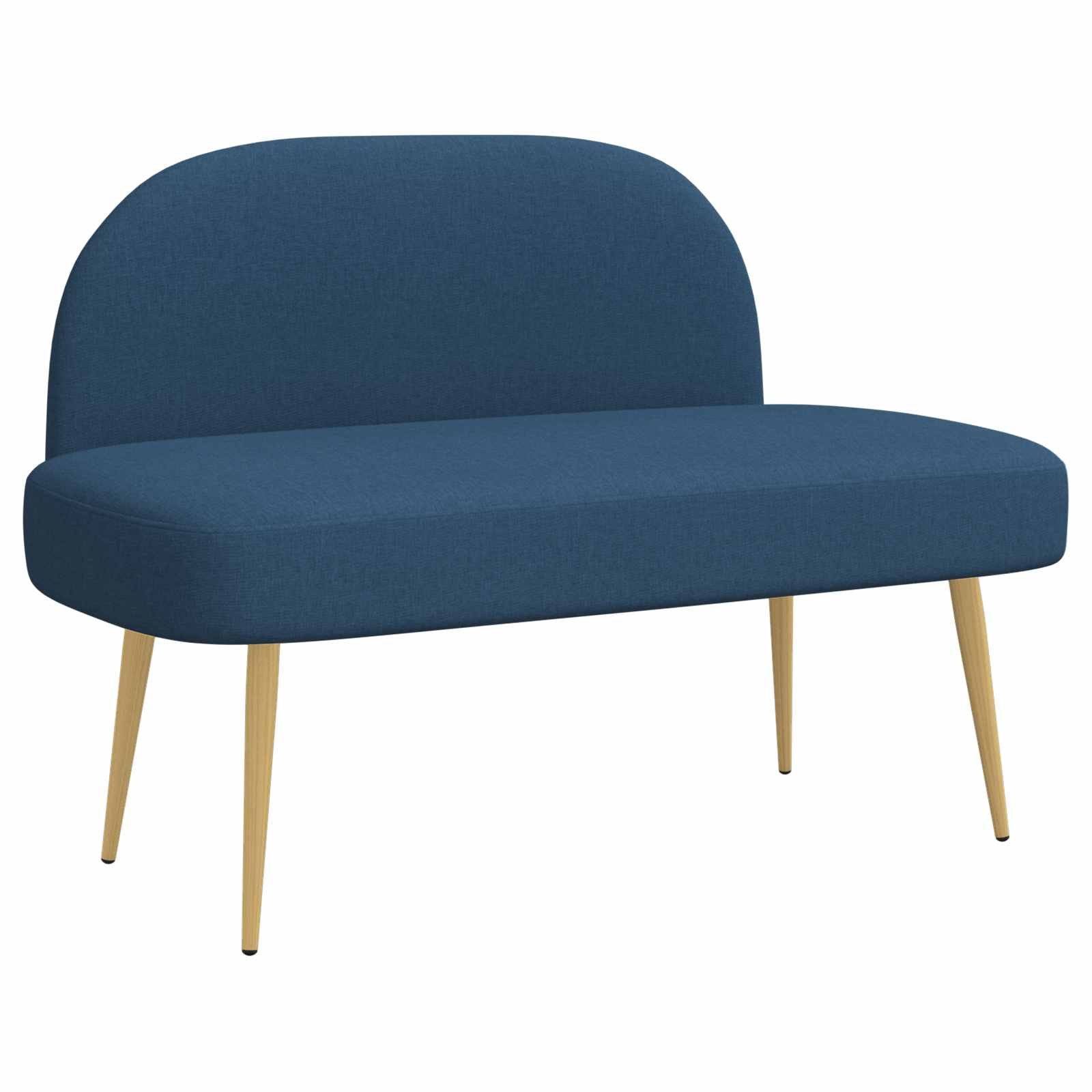 vidaXL Gepolsterte Bank mit Rückenlehne Blau 110 x 60 x 76 cm (1-St)