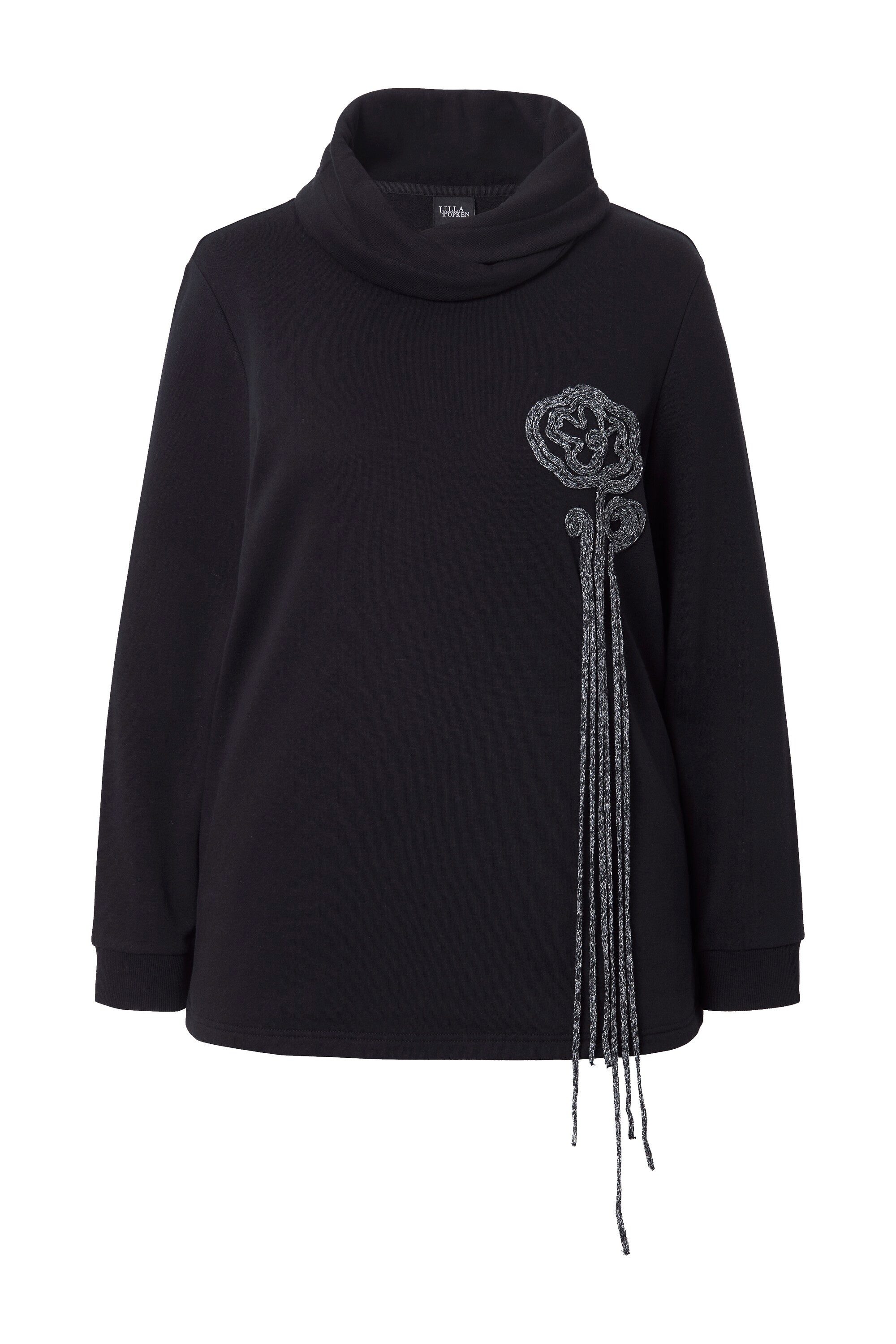 Ulla Popken Sweatshirt Sweatshirt Blüten Stehkragen Langarm günstig online kaufen