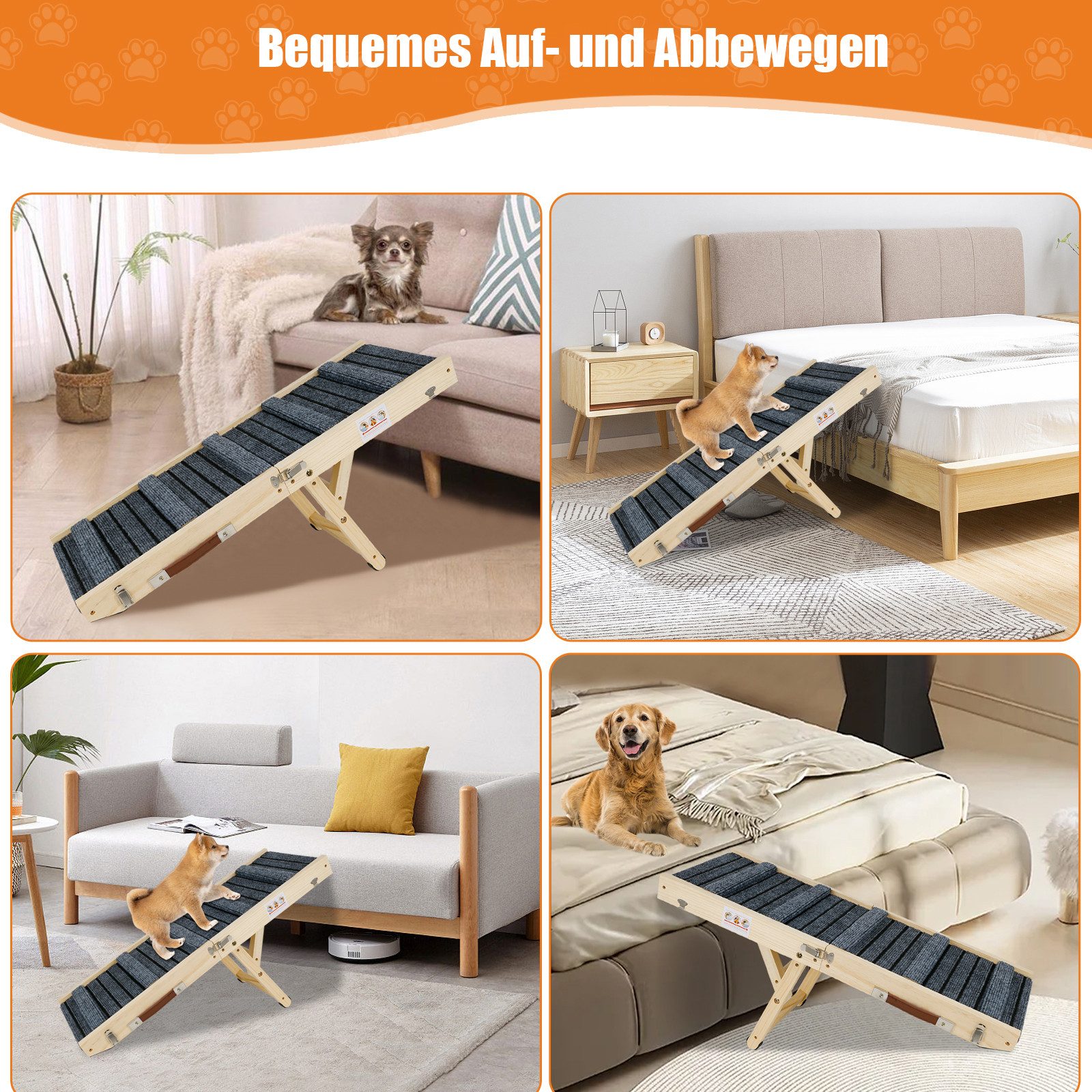 TWSOUL Hunderampe Haustierrampe mit rutschfestem Teppich günstig online kaufen